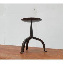Mid-Century Brutalist Wrought Iron Candleholder, 1960s