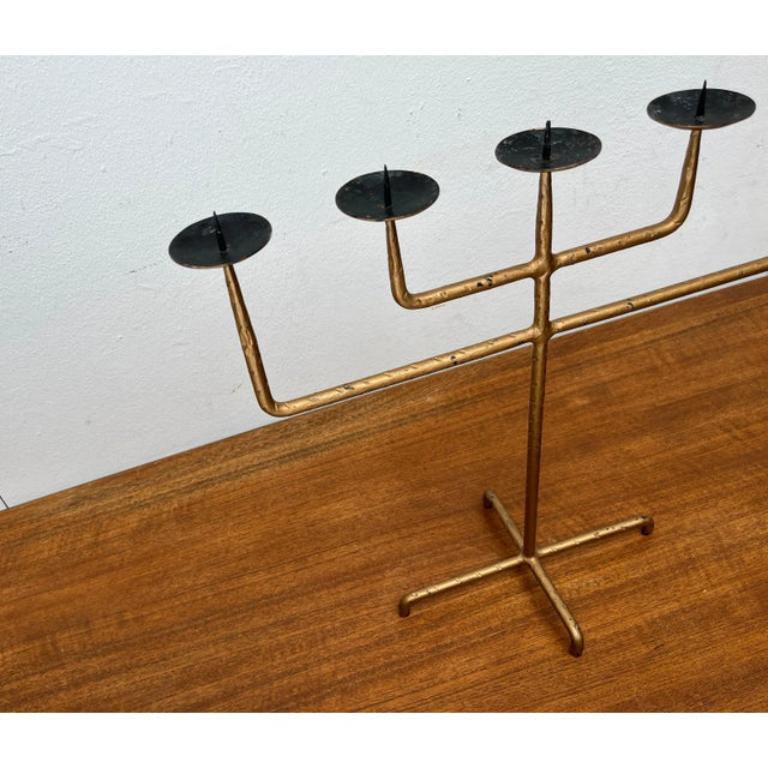Mid-Century Brutalist Wrought Iron Candleholder, 1960s In Excellent Condition For Sale In Hamburg, DE