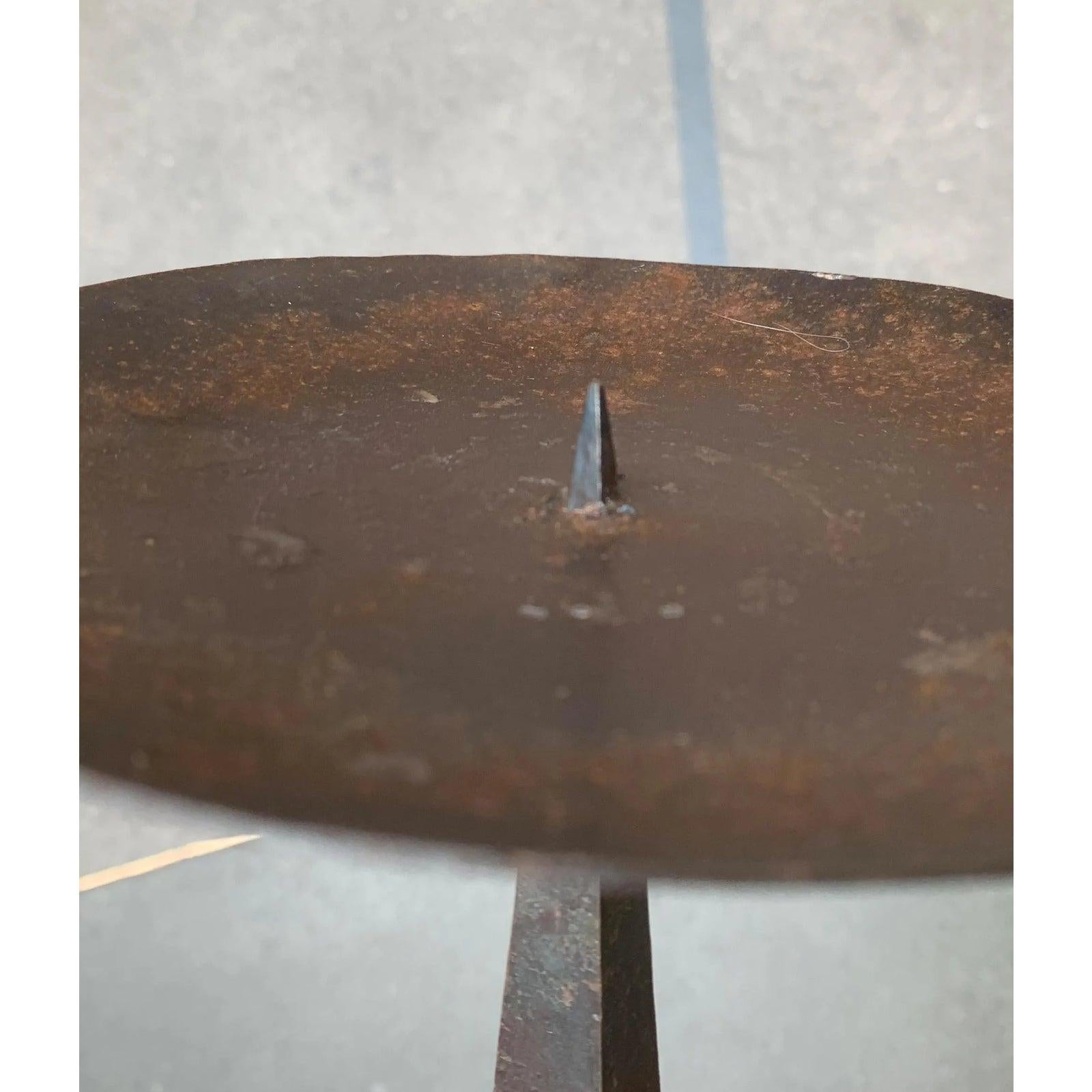 Mid-Century Brutalist Wrought Iron Candleholder, 1960s For Sale 1