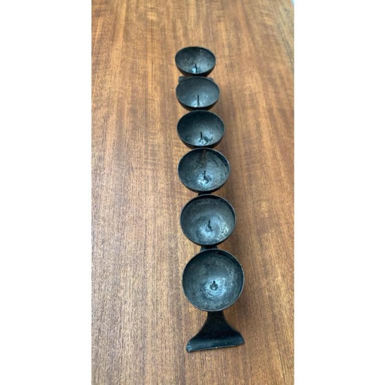 Mid-Century Brutalist Wrought Iron Candleholder, 1960s For Sale 1