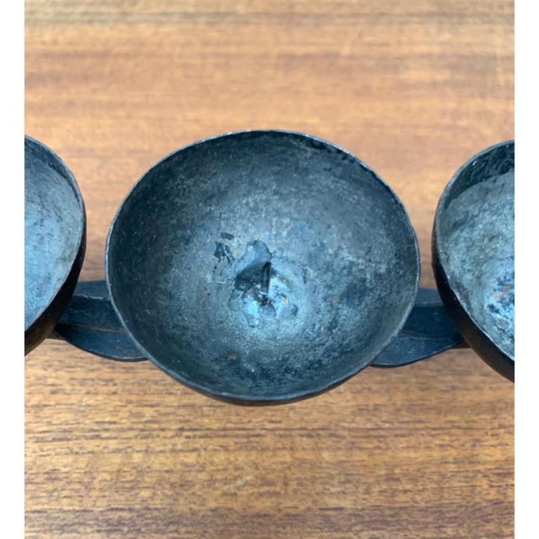 Mid-Century Brutalist Wrought Iron Candleholder, 1960s For Sale 2