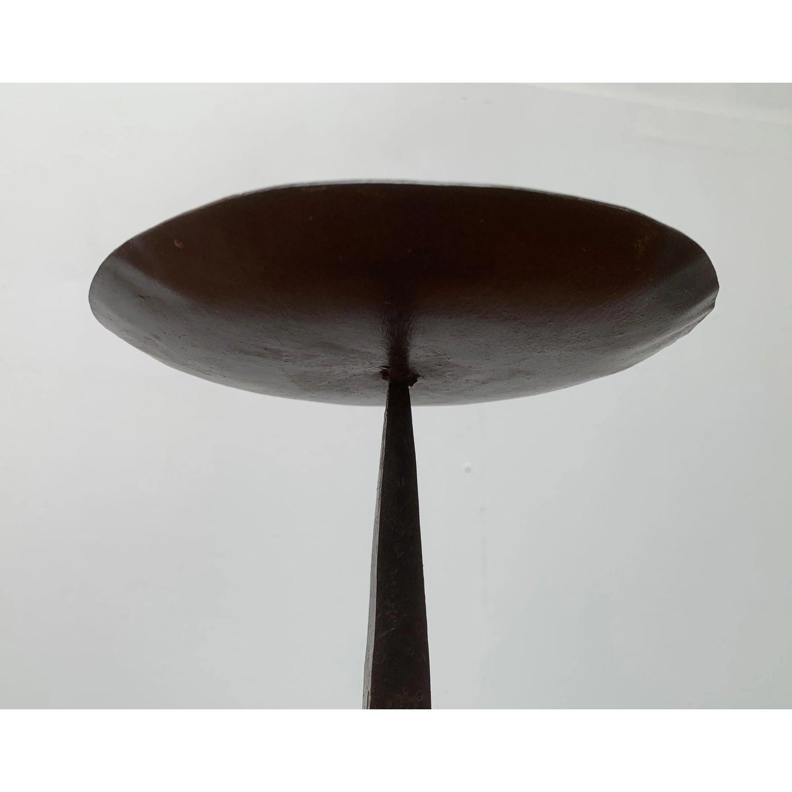 Mid-Century Brutalist Wrought Iron Candleholder, 1960s For Sale 4