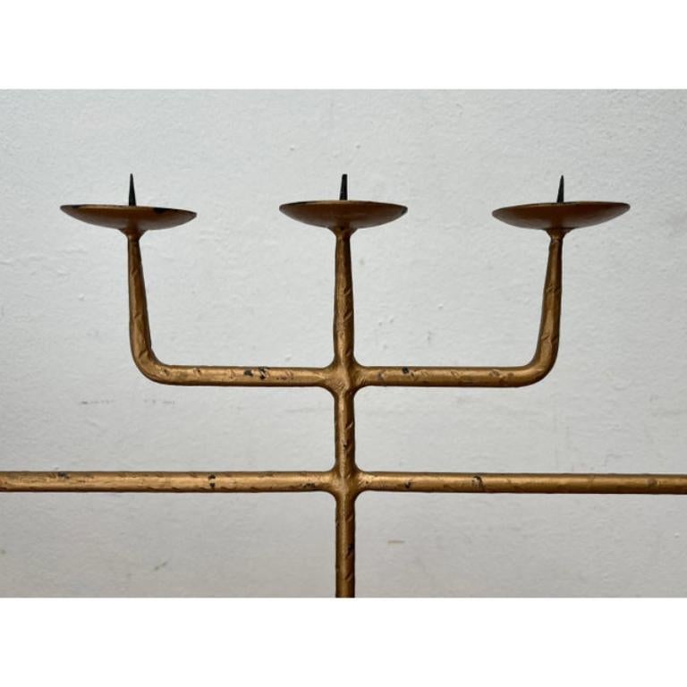 Mid-Century Brutalist Wrought Iron Candleholder, 1960s For Sale 3