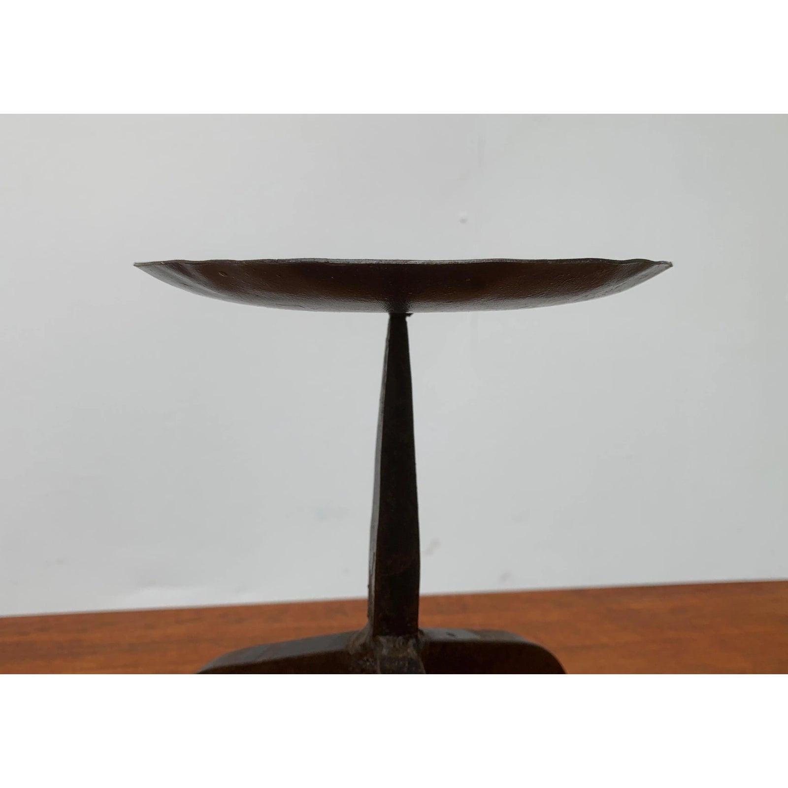 Mid-Century Brutalist Wrought Iron Candleholder, 1960s For Sale 5