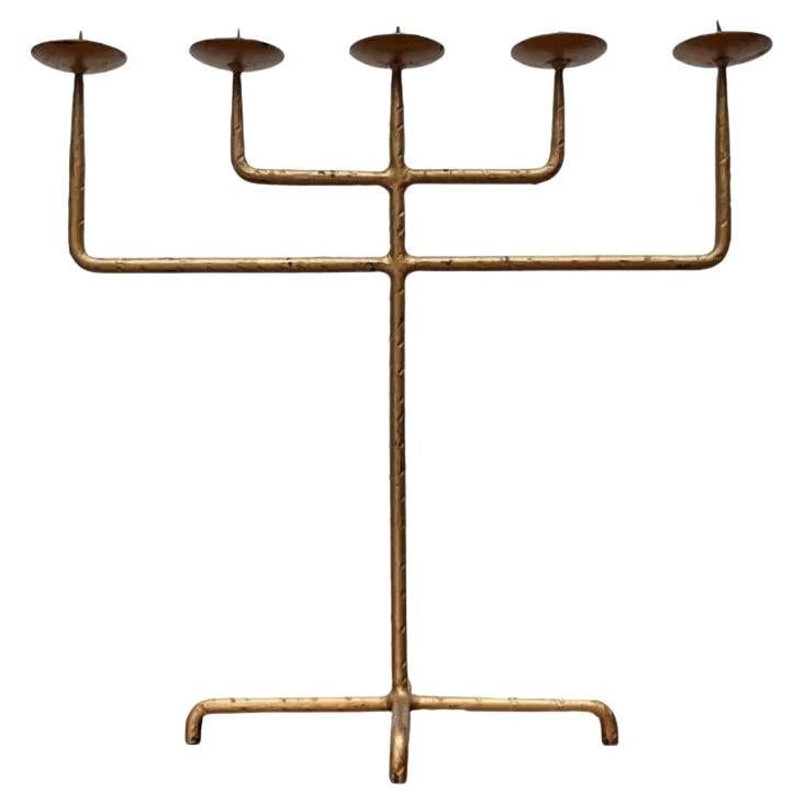 Chandelier en fer forgé brutaliste du milieu du siècle dernier, années 1960