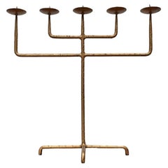 Mid-Century Brutalist Wrought Iron Candleholder, 1960s