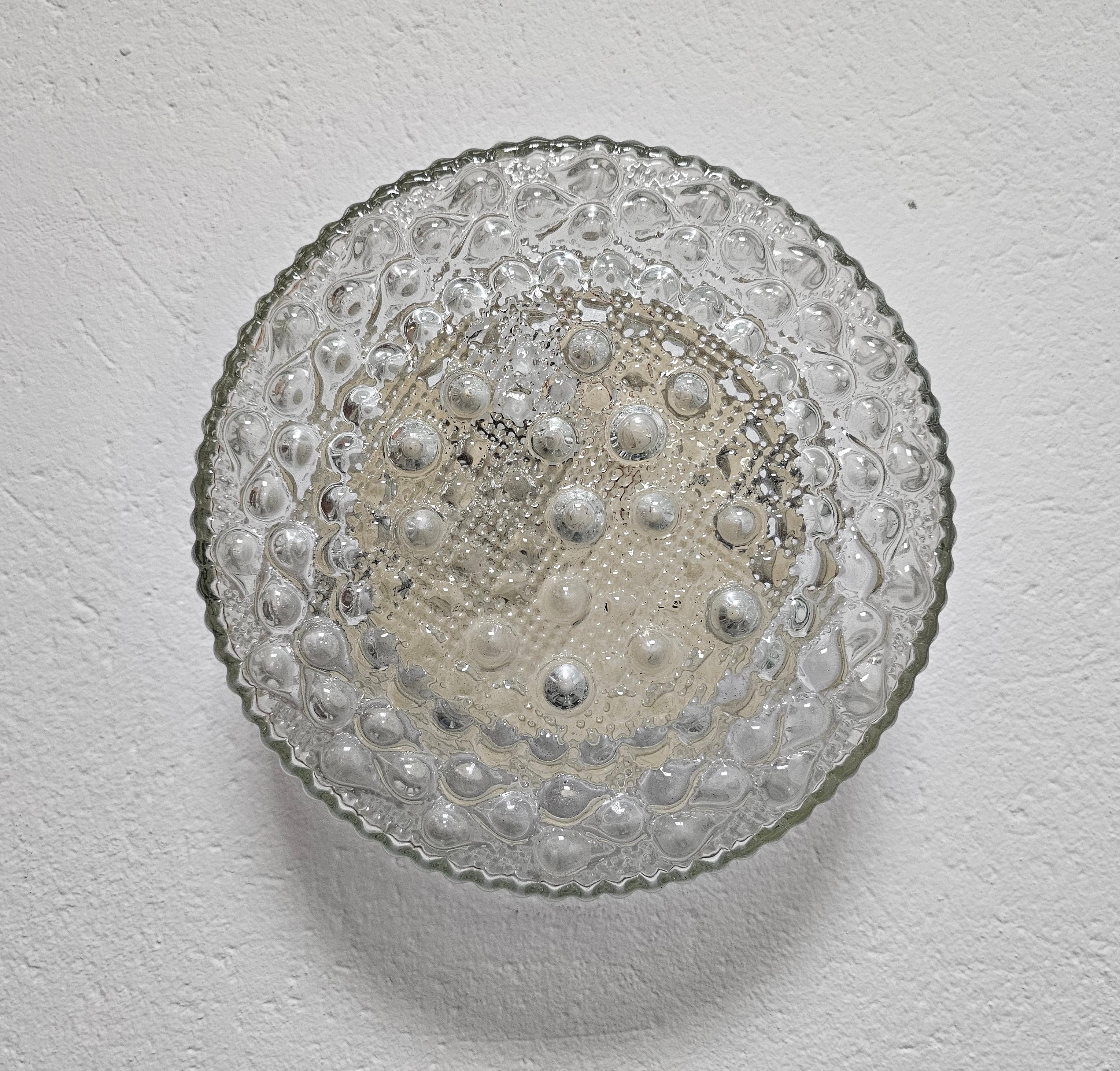 Metal Mid Century Bubble Glass Flush Mount by Motoko Ishii for STAFF, Germany 1960s For Sale
