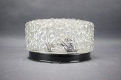 Plafonnier en verre bullé du milieu du siècle, Tchécoslovaquie, années 1960.