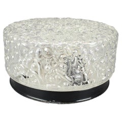 Plafonnier en verre bullé du milieu du siècle, Tchécoslovaquie, années 1960.