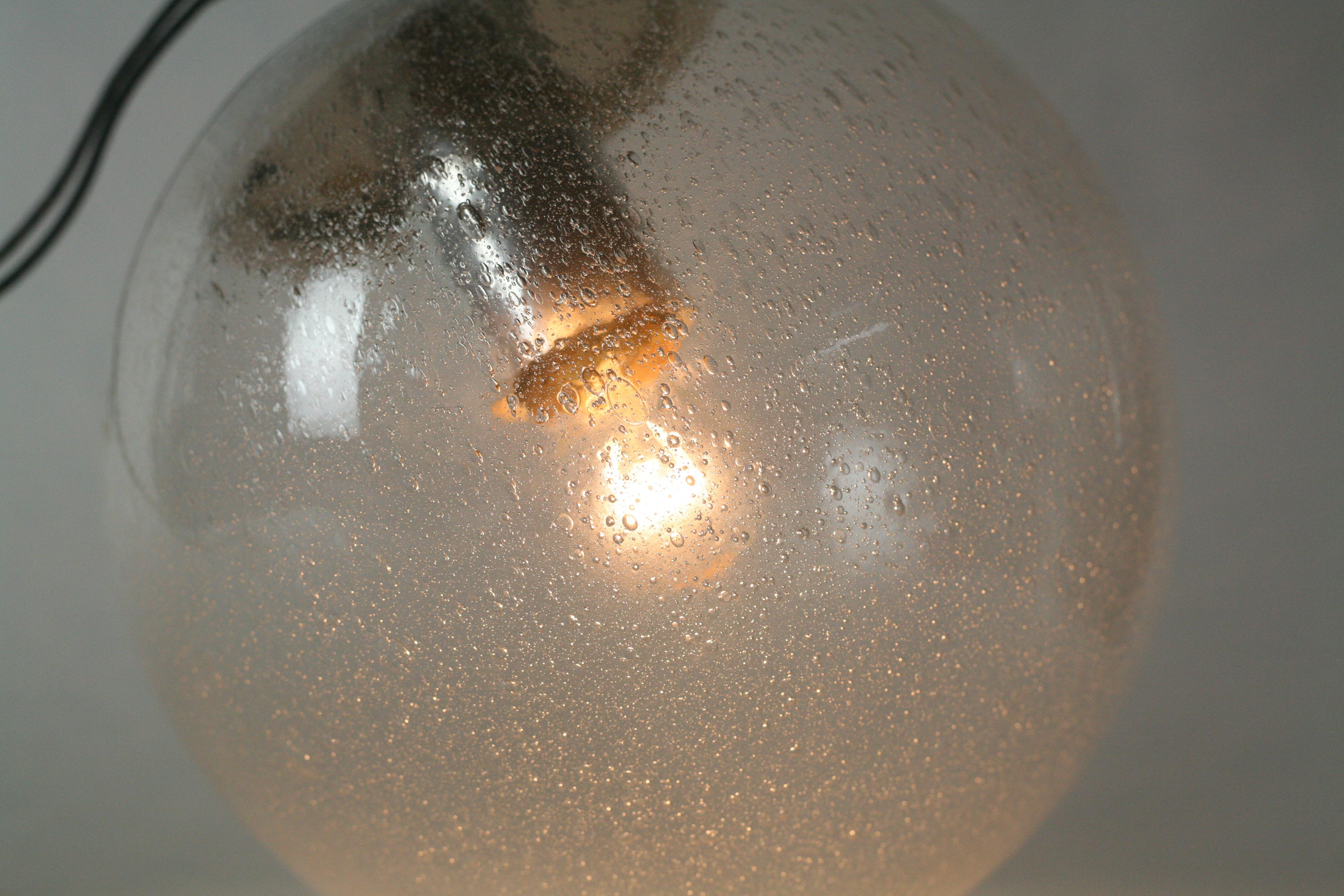 Polished Midcentury Bubble Glass Kalmar/Putzler Glass Globe, 1960 Vienna Austria For Sale