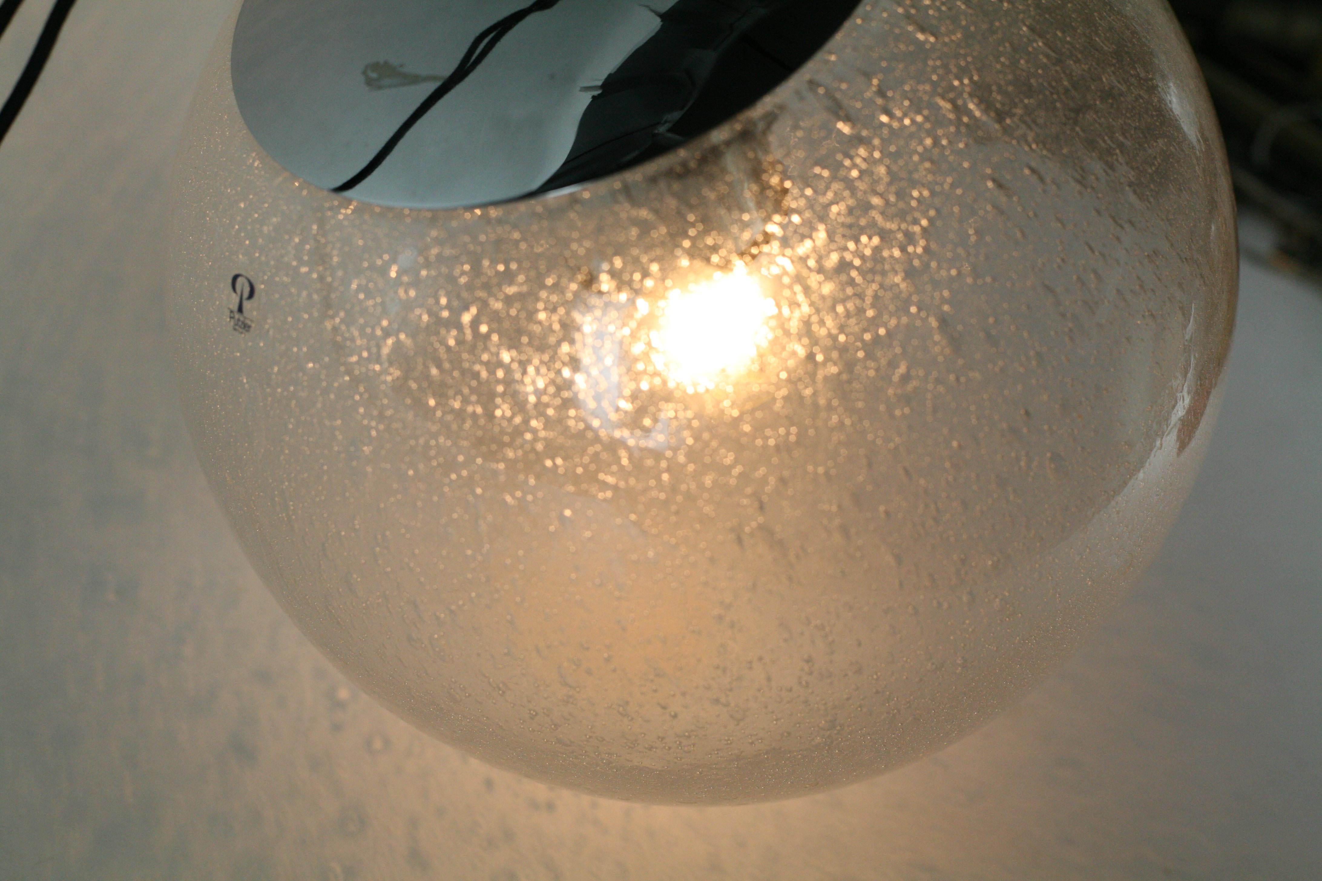 Blown Glass Midcentury Bubble Glass Kalmar/Putzler Glass Globe, 1960 Vienna Austria For Sale