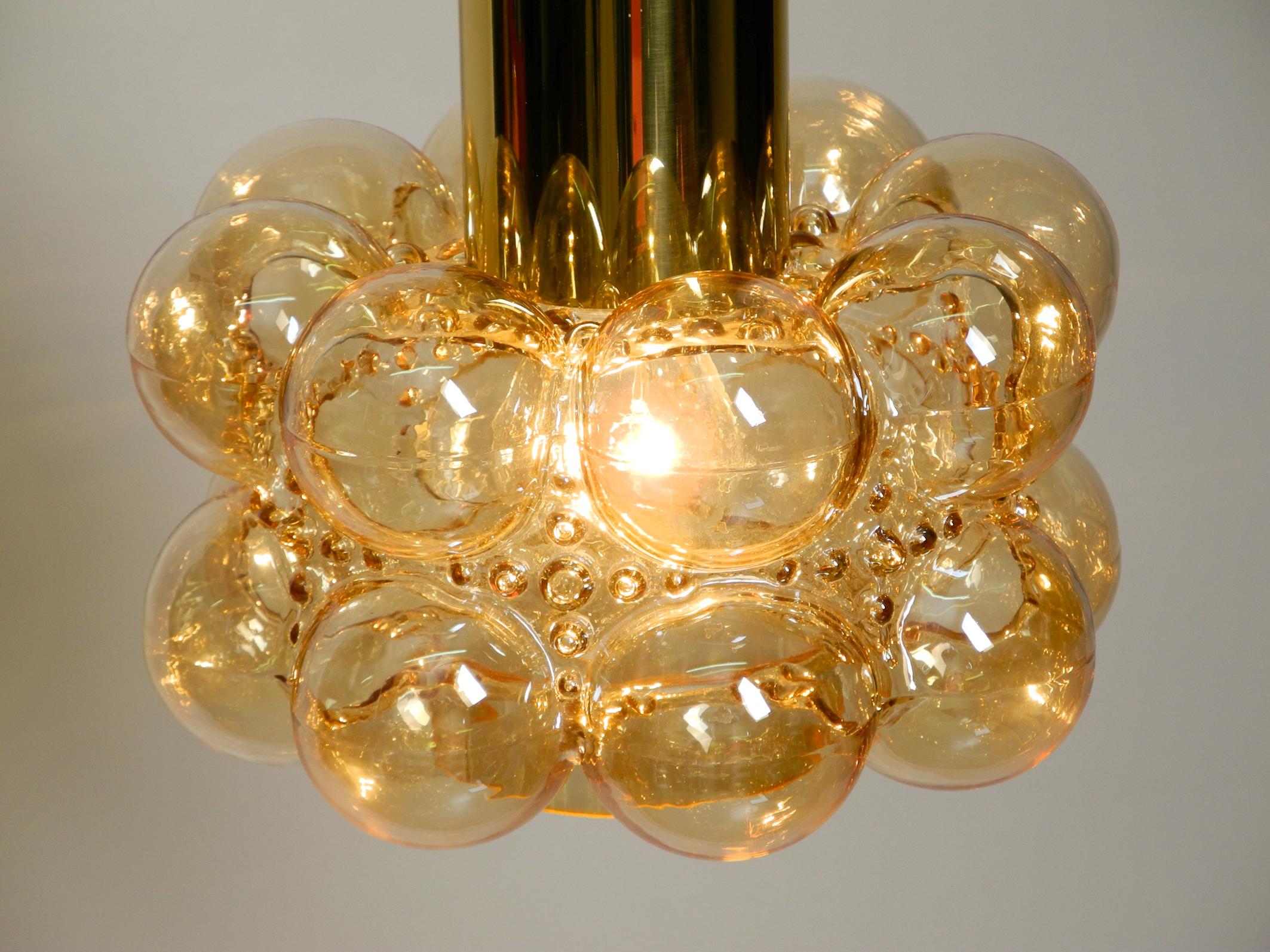 Midcentury Bubble Glass Pendant Ceiling Lamp by Helena Tynell for Limburg For Sale 8