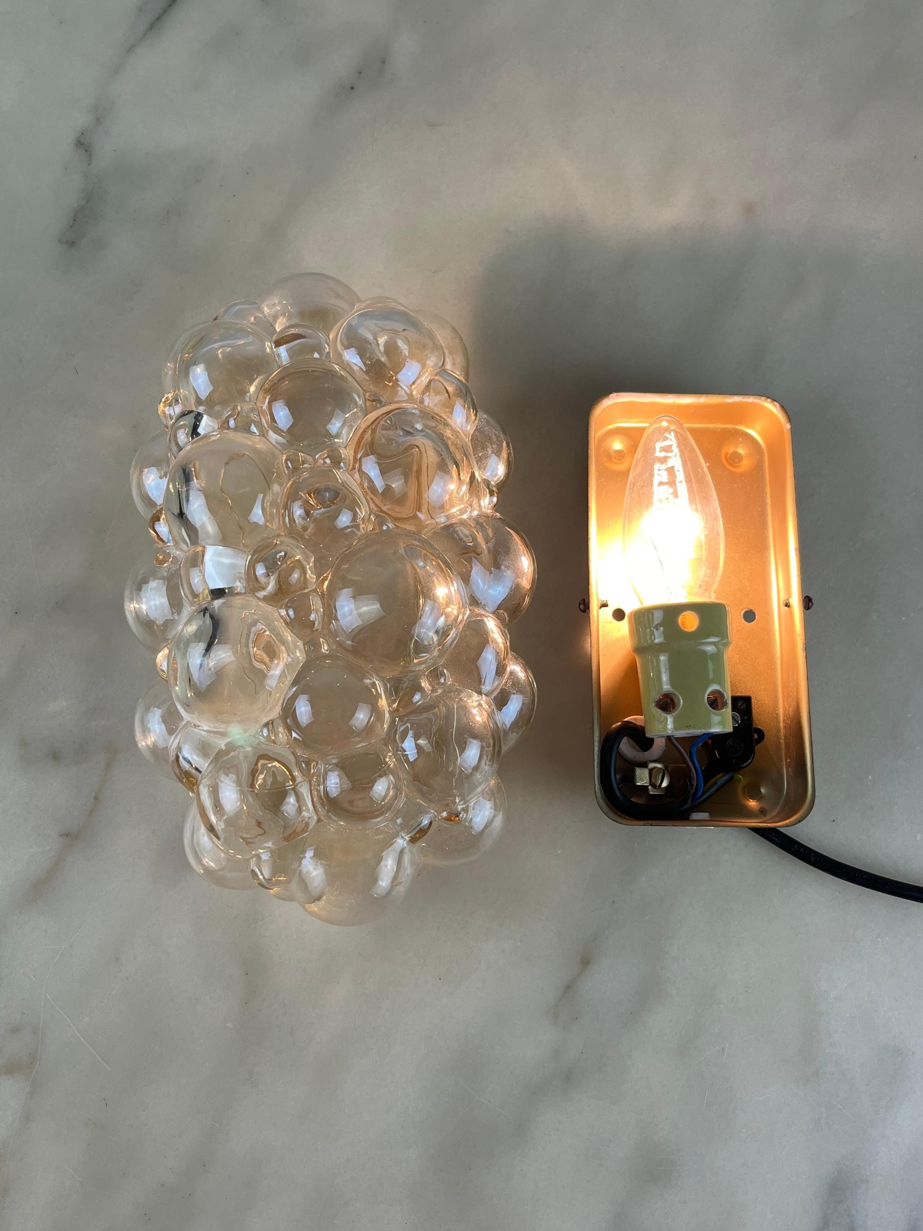 Mid-Century Bubble Glass Wall Lamp By Helena Tynell for Limburg 1960s For Sale 1