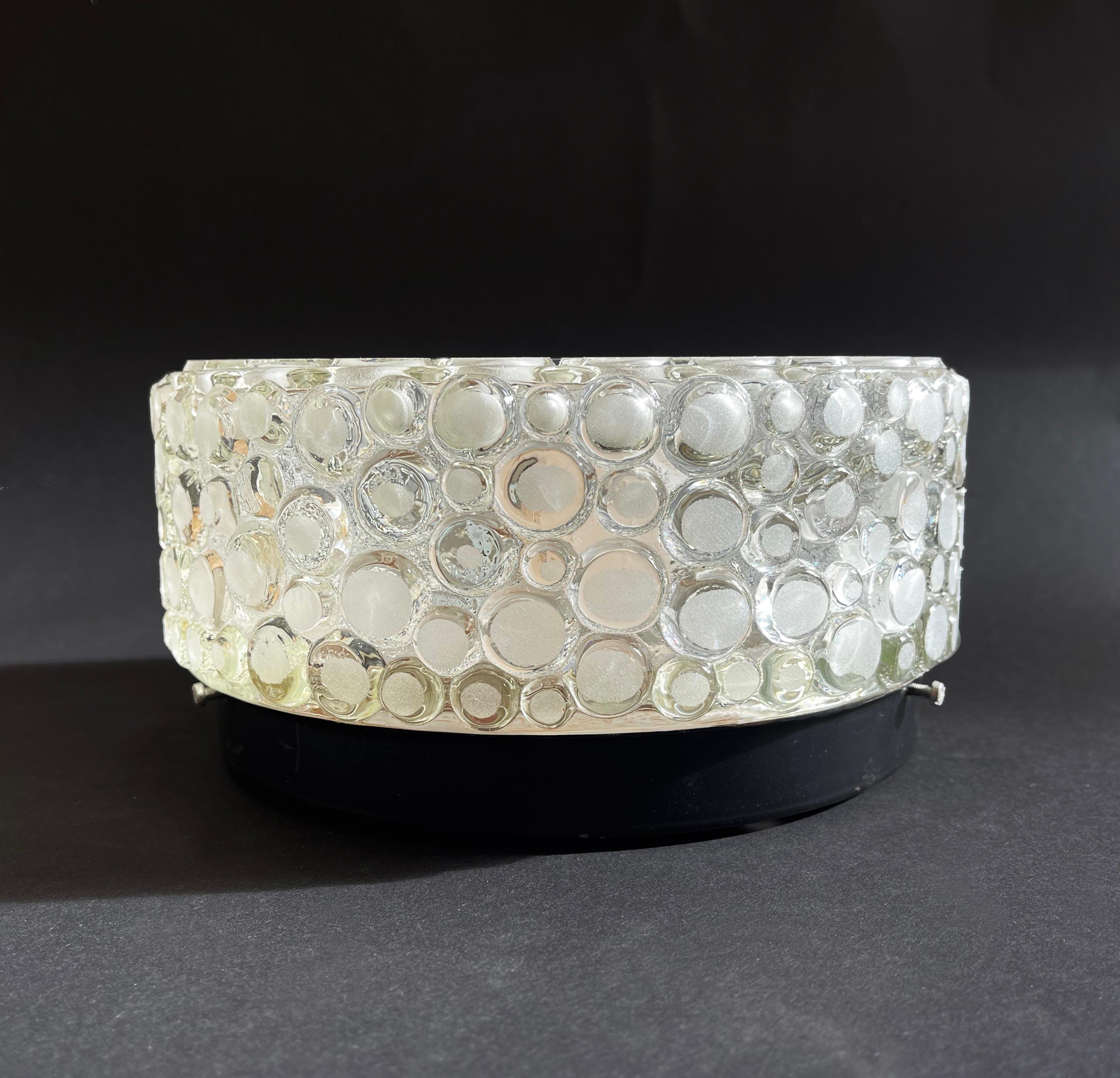 Mid Century Bubble Glass Wall Lamp or Ceiling Light by Hustadt, 1960s, Germany In Good Condition For Sale In Andernach, DE