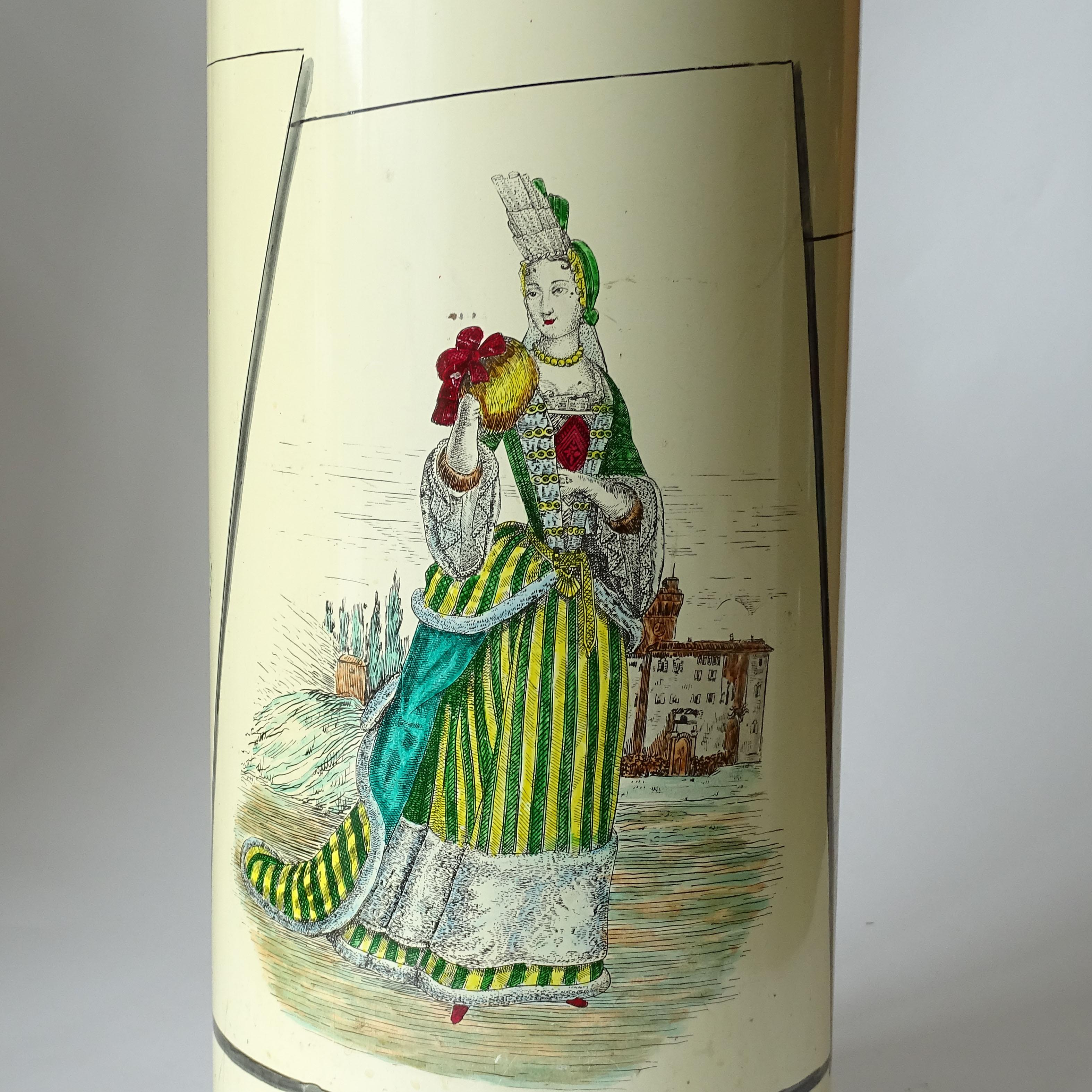 Mid Century Bucciarelli Faux Fashion Sheets Umbrella Stand In Good Condition For Sale In Milan, IT