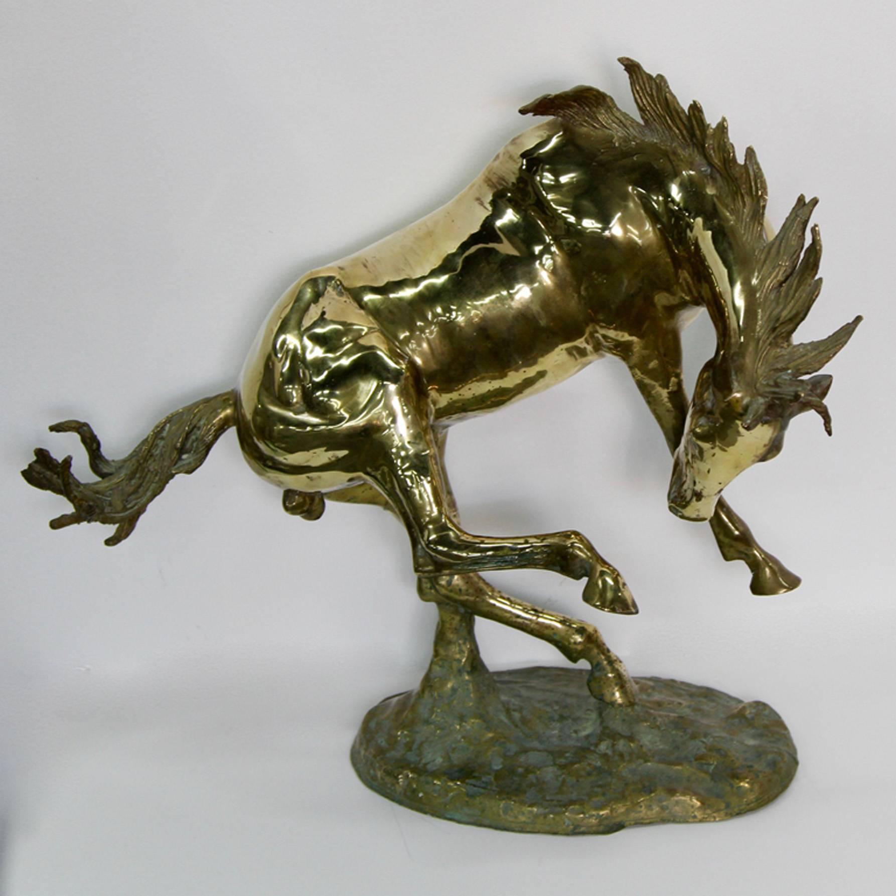 Midcentury Bucking Stallion Statue For Sale 2