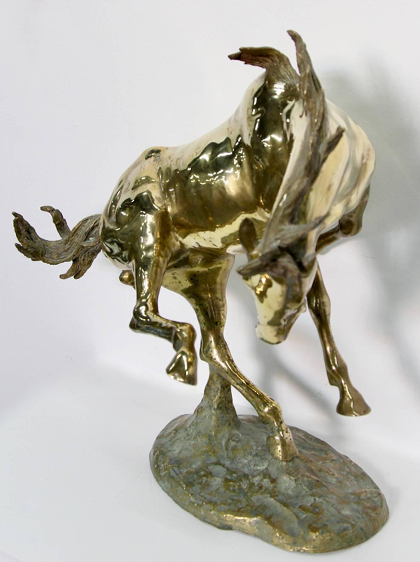 Midcentury Bucking Stallion Statue For Sale 3