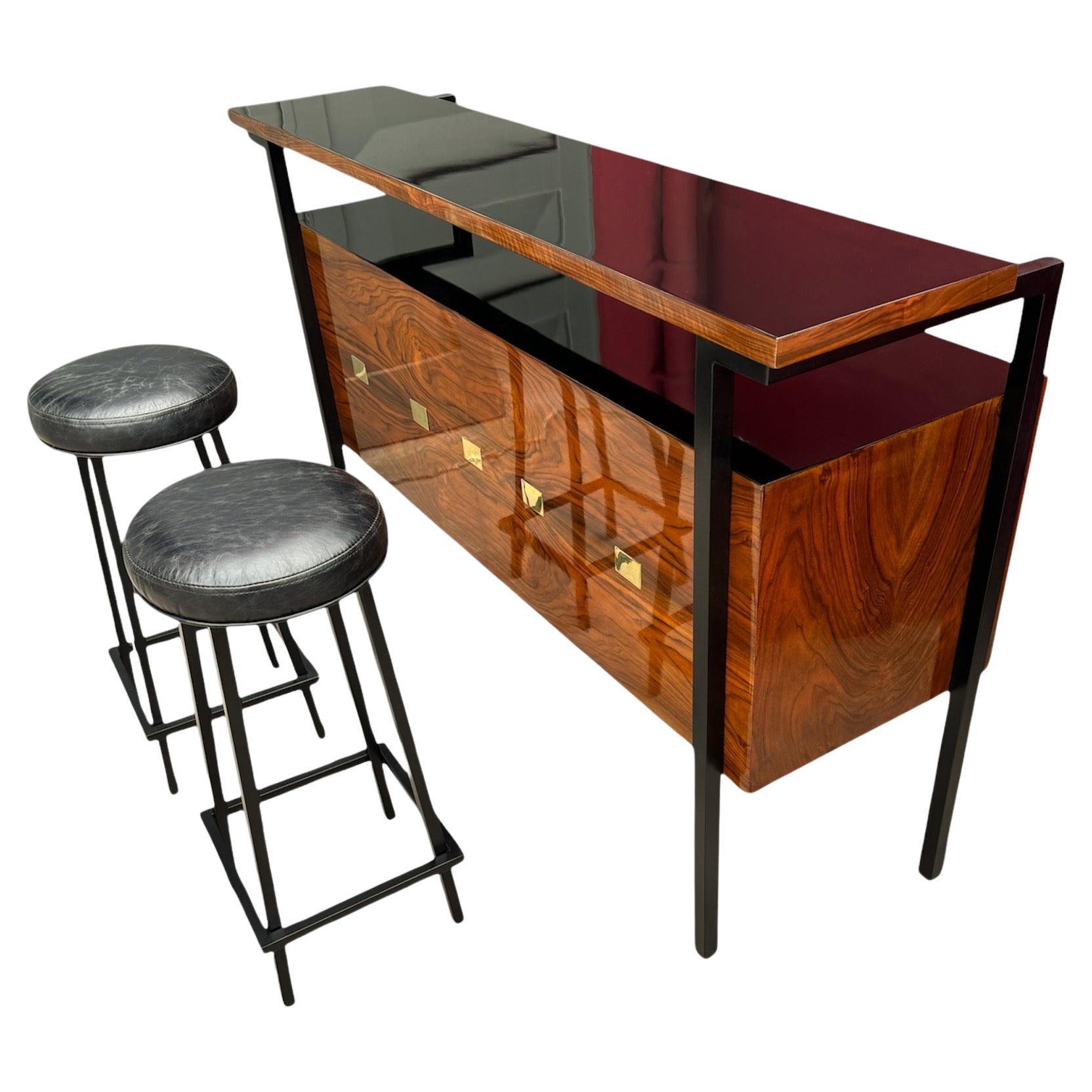 Mid century Buffet Bar with Stool Italian Design