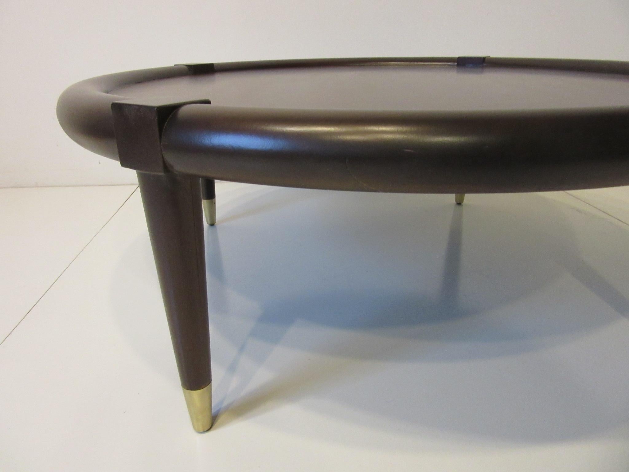 American Midcentury Bull Nose Round Coffee Table