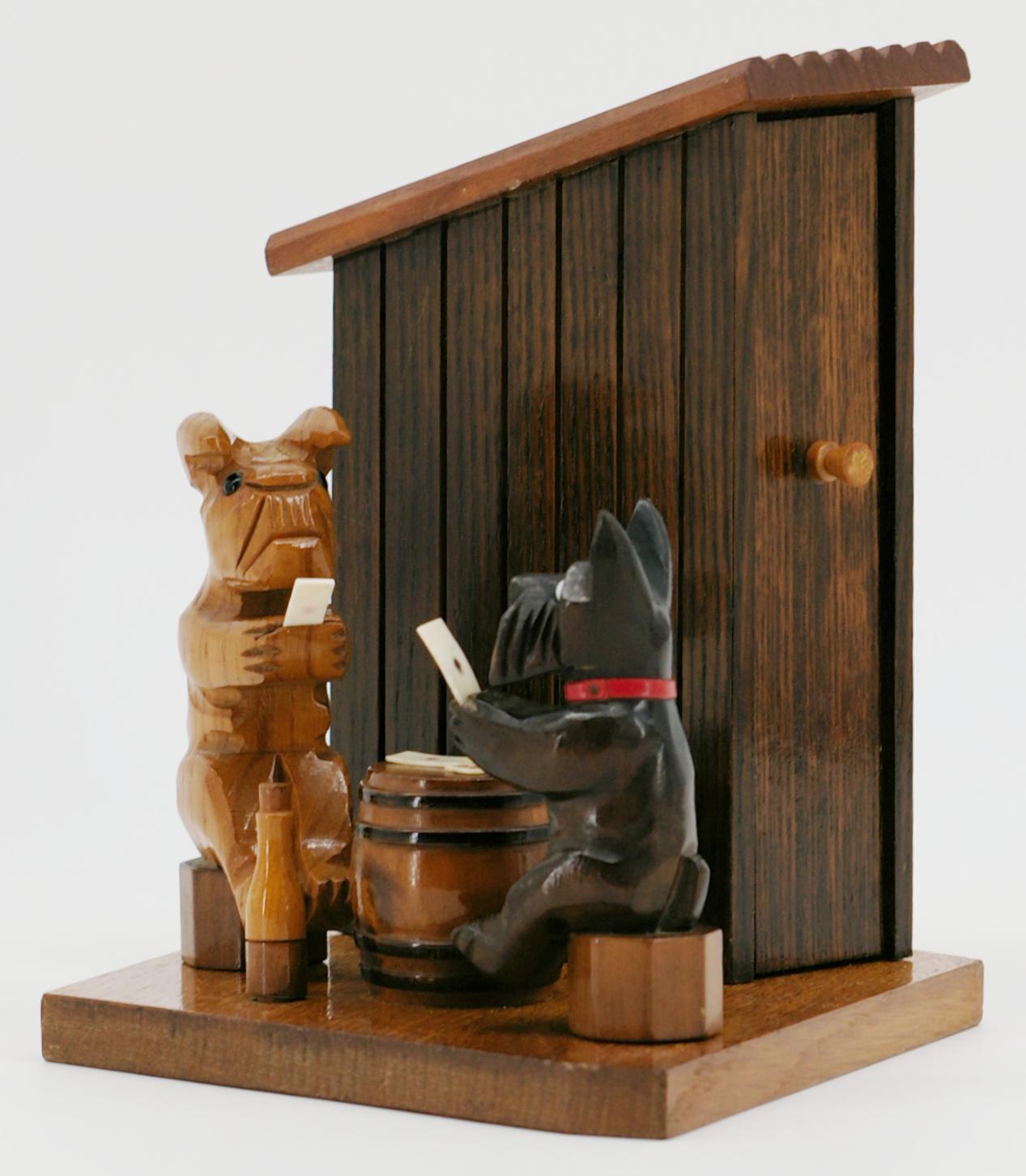 Portasigarette Bulldog e Scottish Terrier di metà secolo, anni '50 In condizioni buone in vendita a Saint-Amans-des-Cots, FR