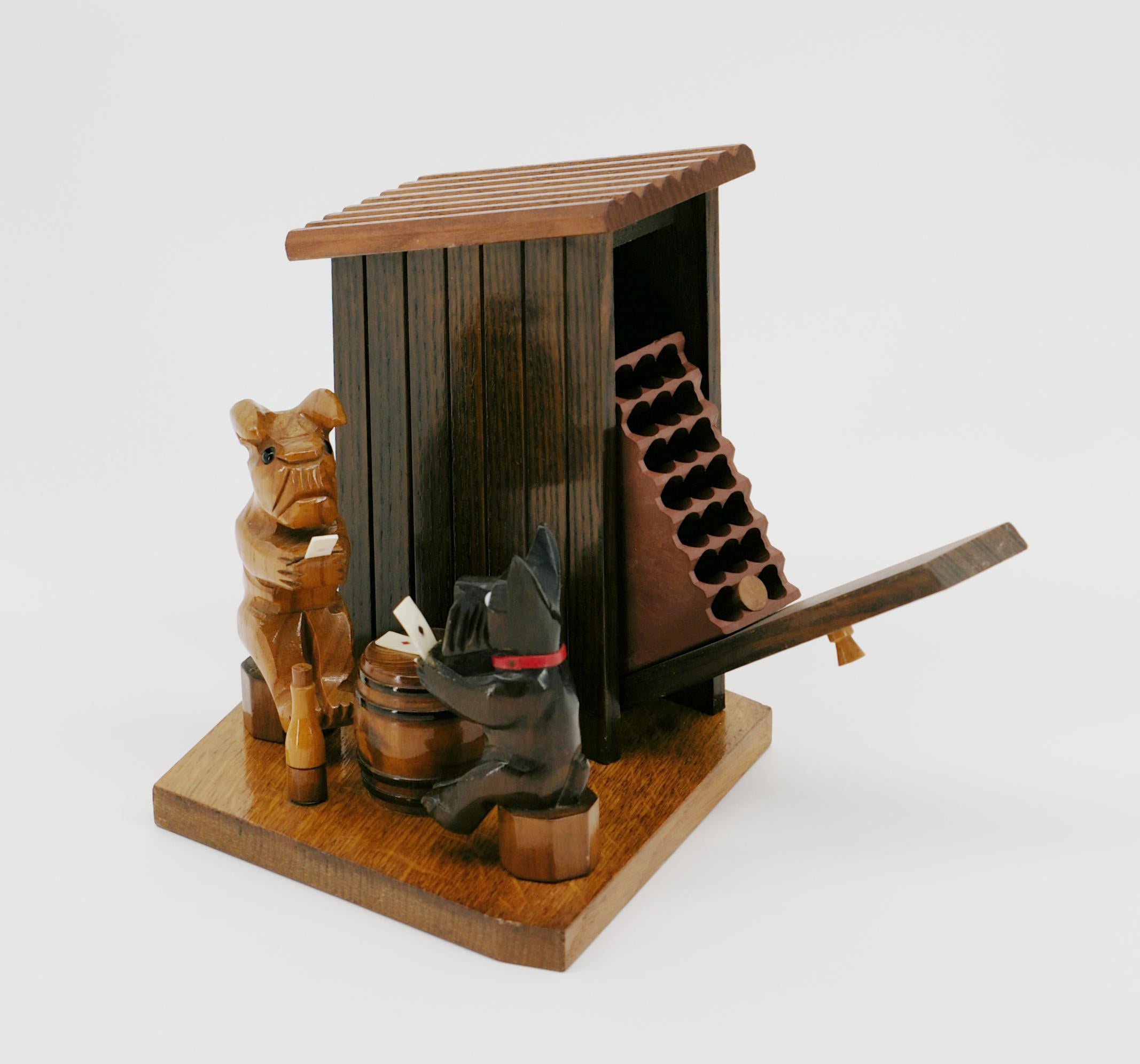 Boîte à cigarettes bulldog et terrier écossais du milieu du siècle, années 1950 Bon état - En vente à Saint-Amans-des-Cots, FR