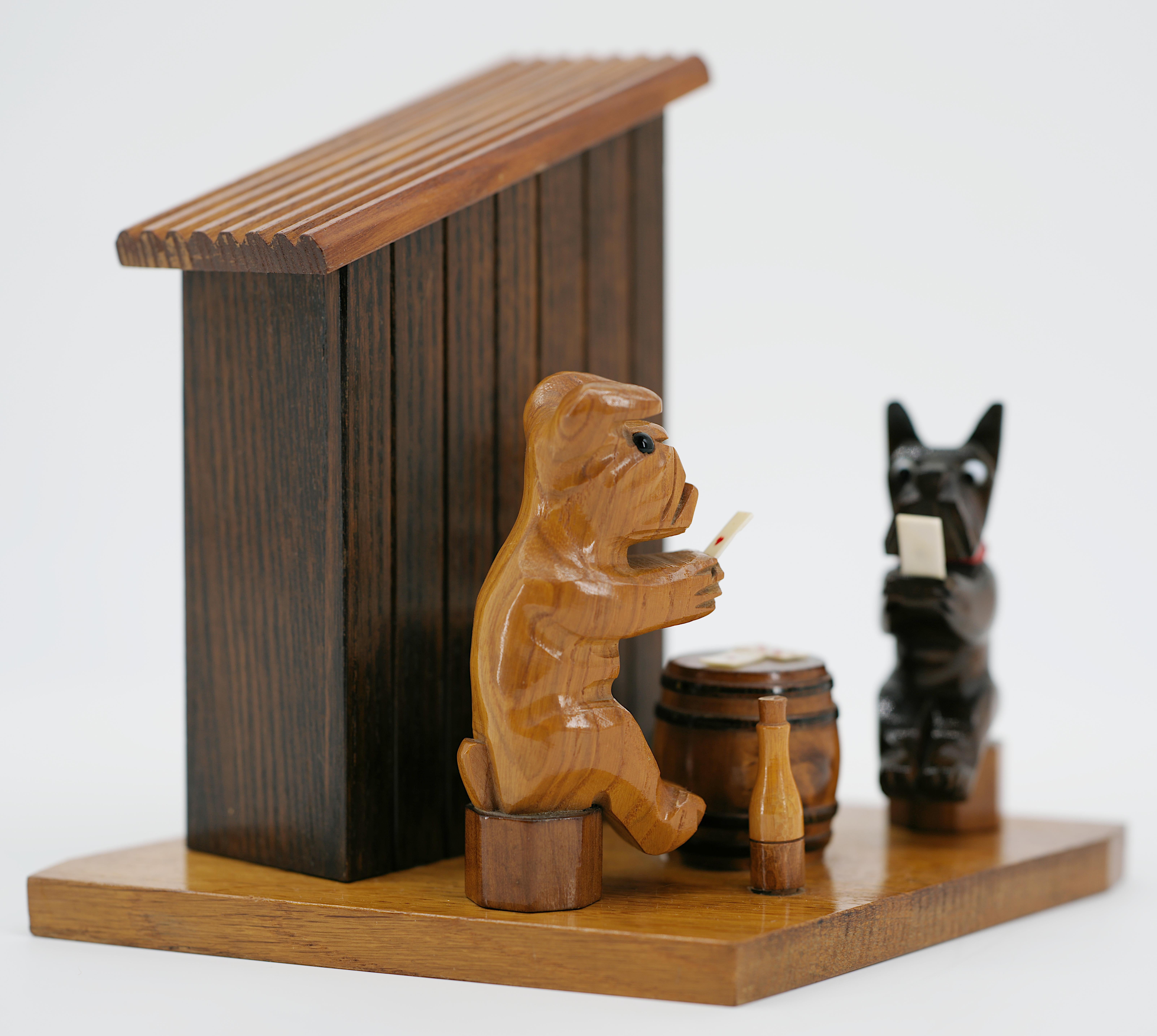 Bachelite Portasigarette Bulldog e Scottish Terrier di metà secolo, anni '50 in vendita