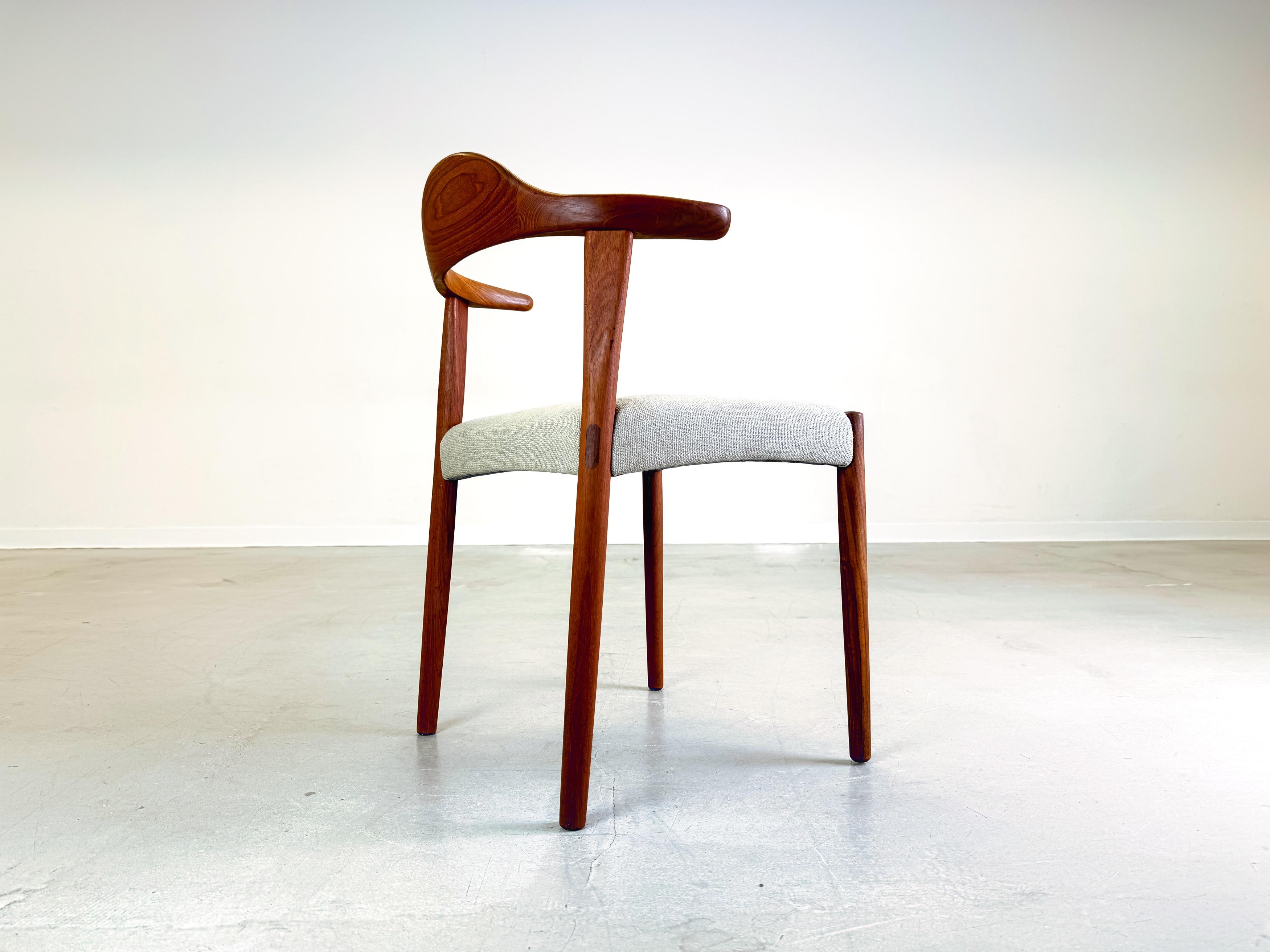 Danish Mid Century Bullhorn Chair Randers Furniture Factory Harry Østergaard Teak For Sale