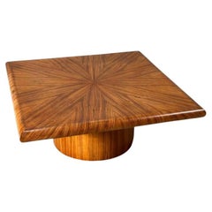 Used Mid Century Bullnose Edge Tiger Wood Coffee Table, 1970