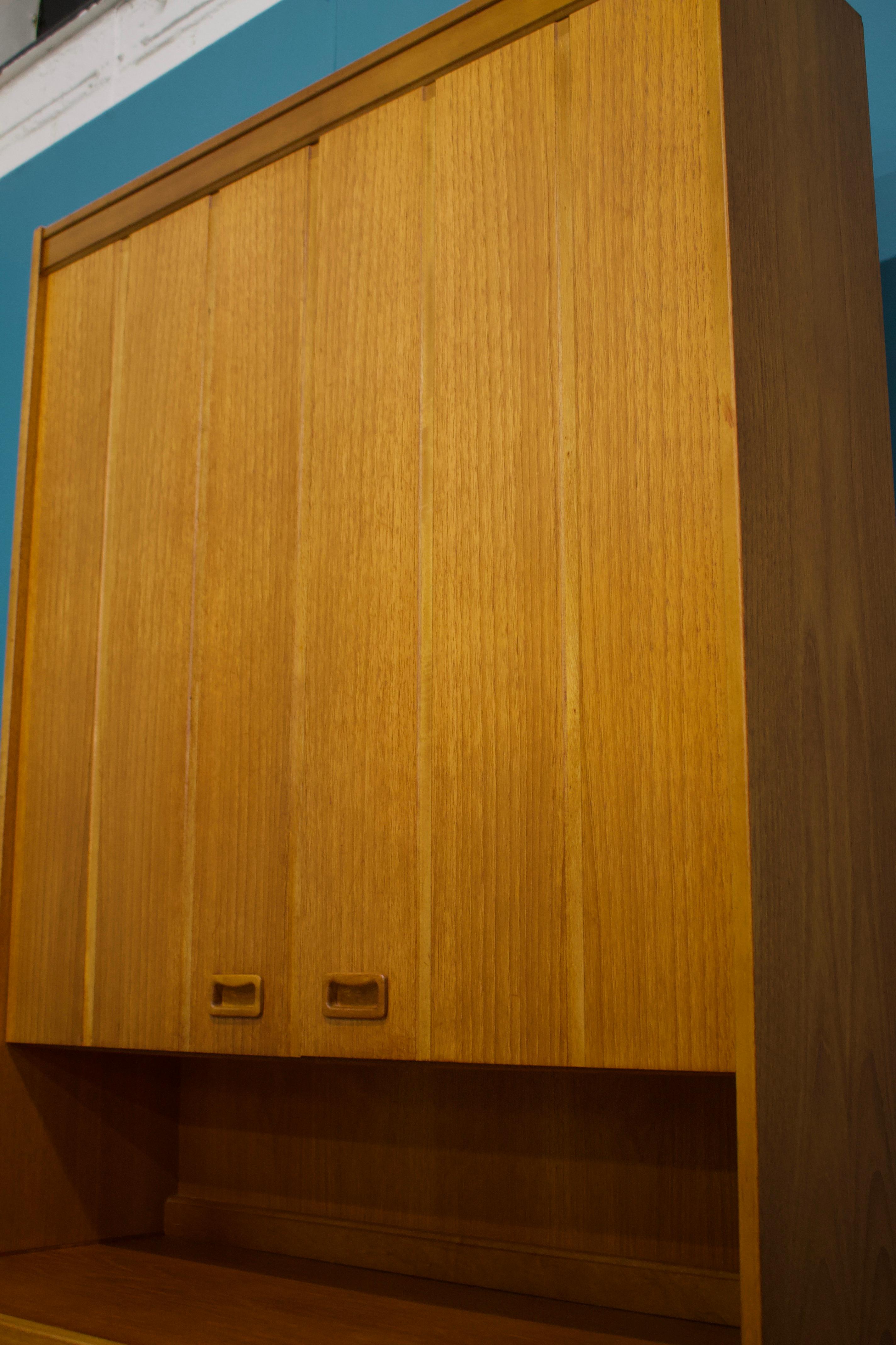 Mid-Century Bureau Bücherregal Aufbewahrungseinheit, 1970er Jahre (Furnier) im Angebot