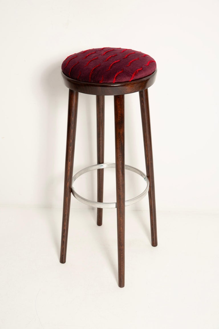 Dark Brown Burgundy Stools Heath Toffee Red Velvet Bar Stool – Danetti