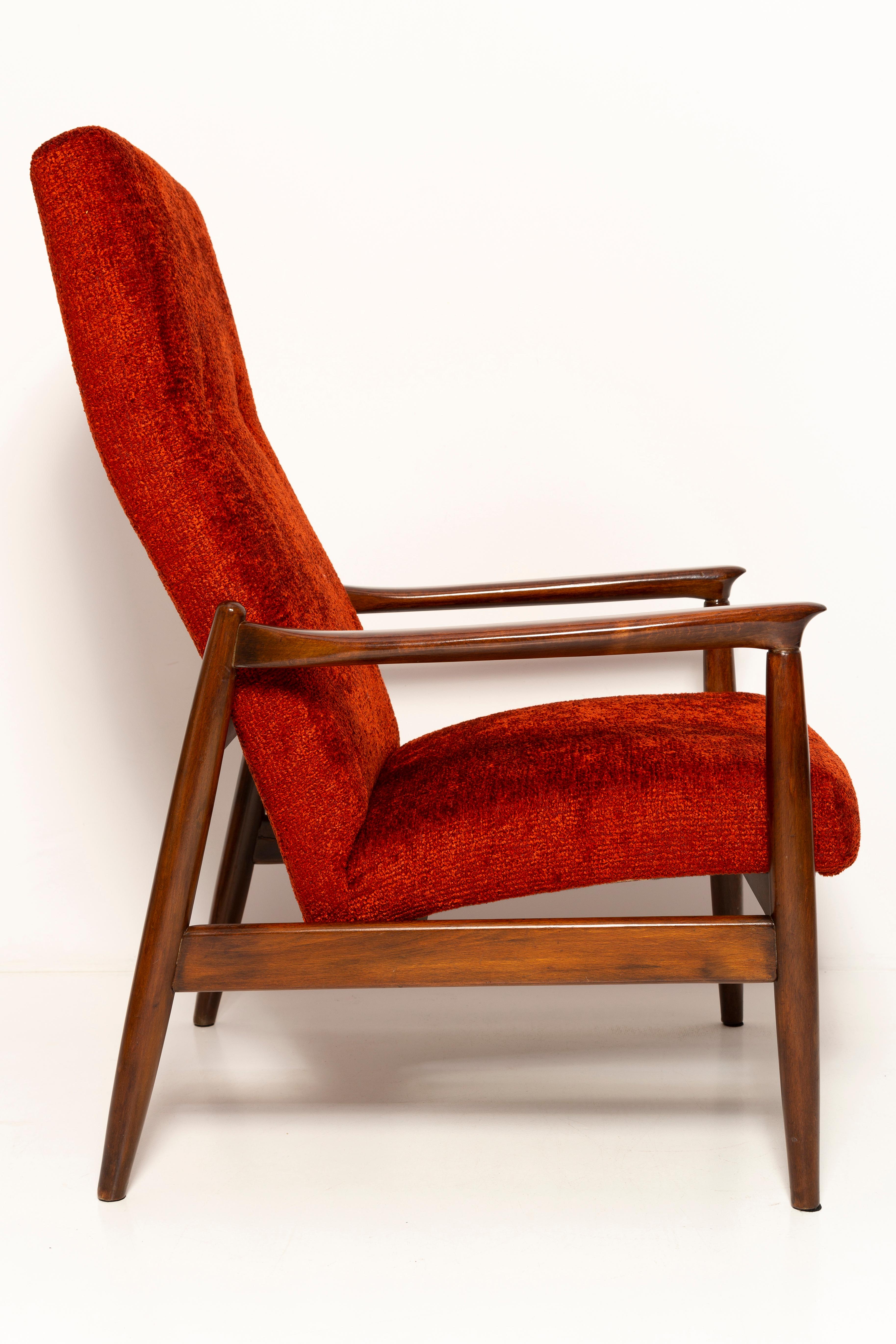 20th Century Mid Century Burgundy Red Wine Armchair GFM-64 High, Edmund Homa, Europe, 1960s For Sale