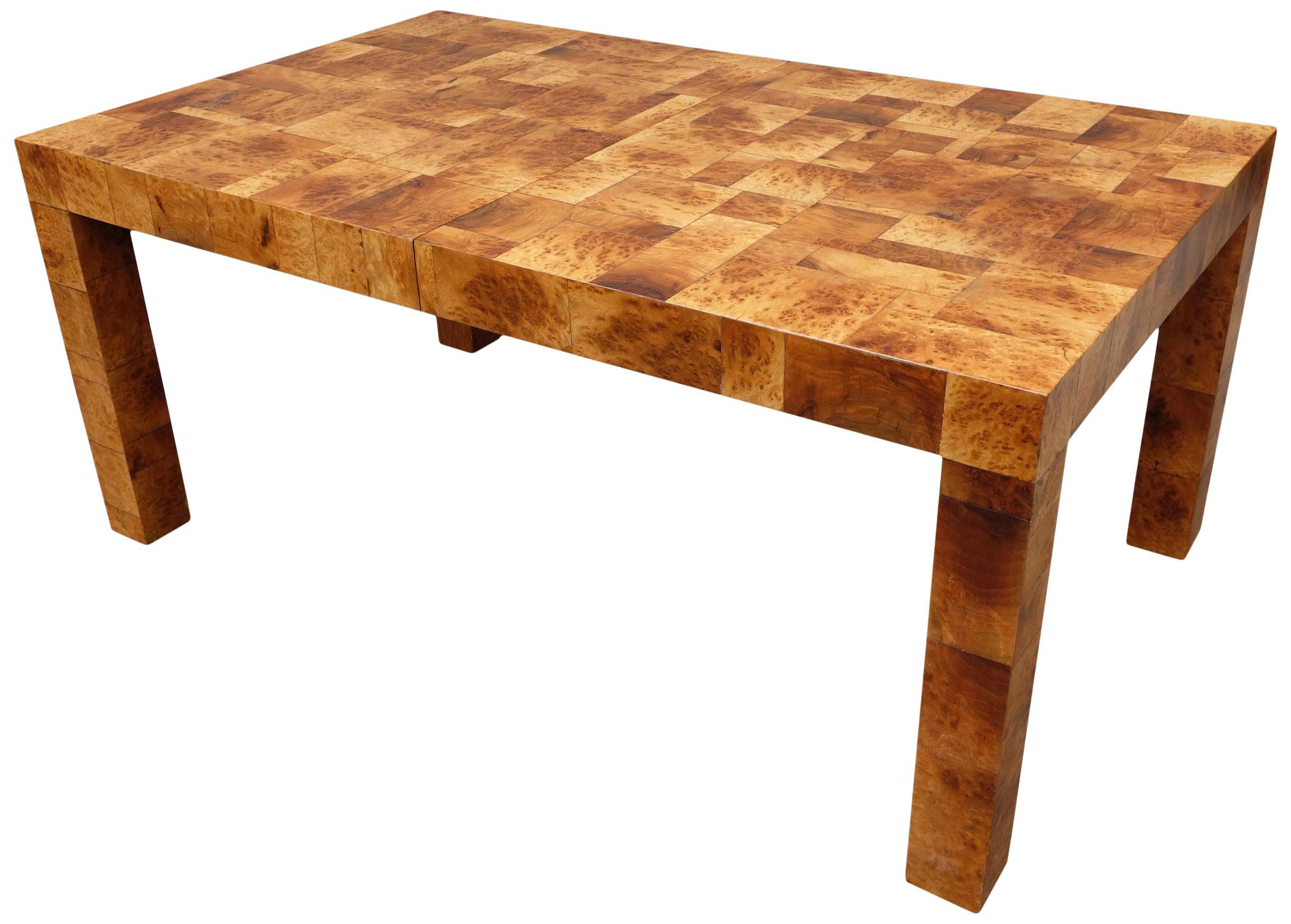 Midcentury Burl and Patchwork Dining Table by Paul Evans In Good Condition In BROOKLYN, NY