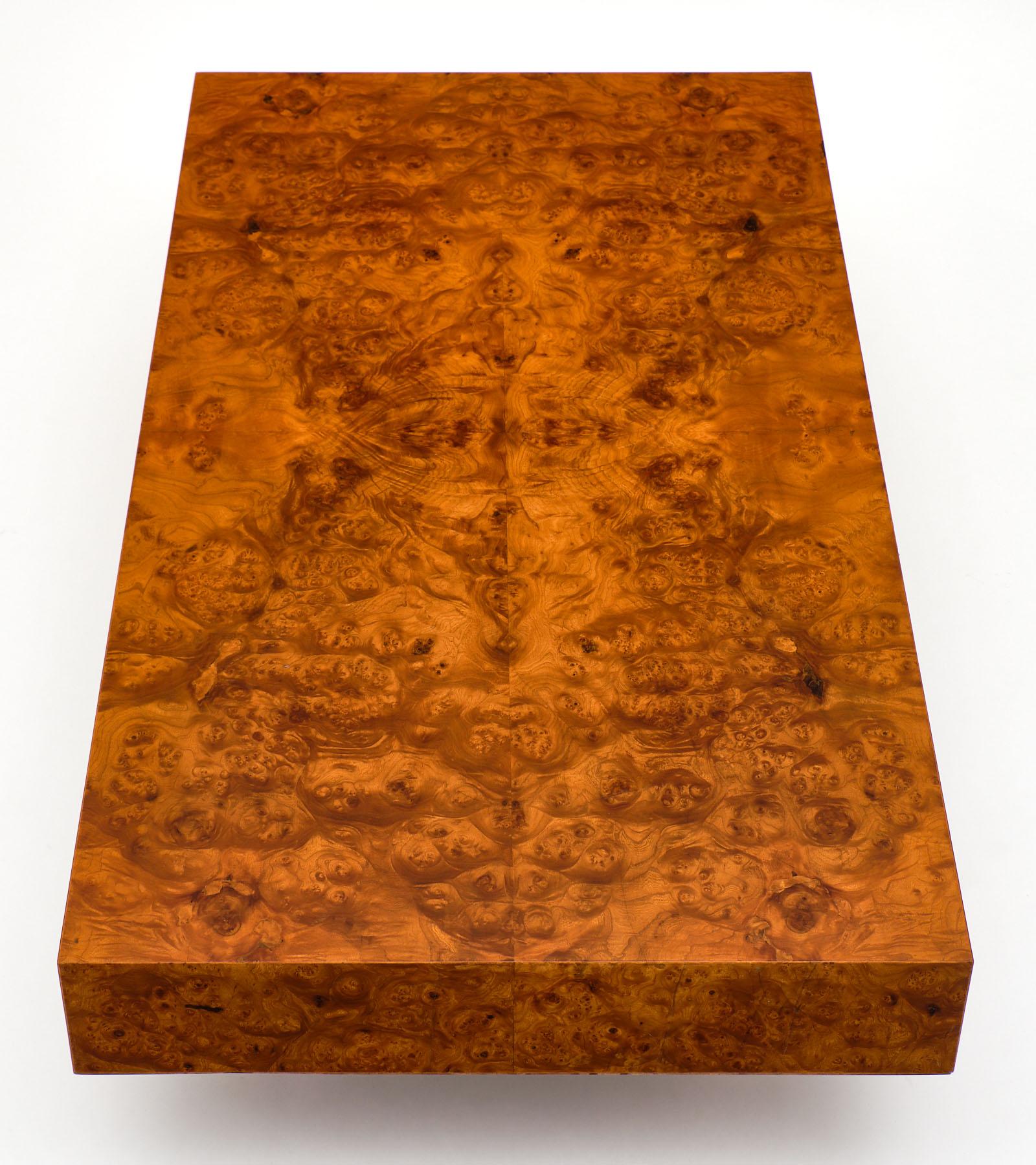 French Midcentury Burl Ash Coffee Table
