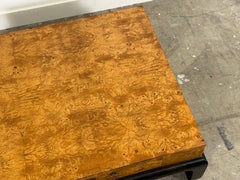 Table à cocktail en loupe du milieu du siècle dernier - Table à café carrée par Hekman - Burled Olive