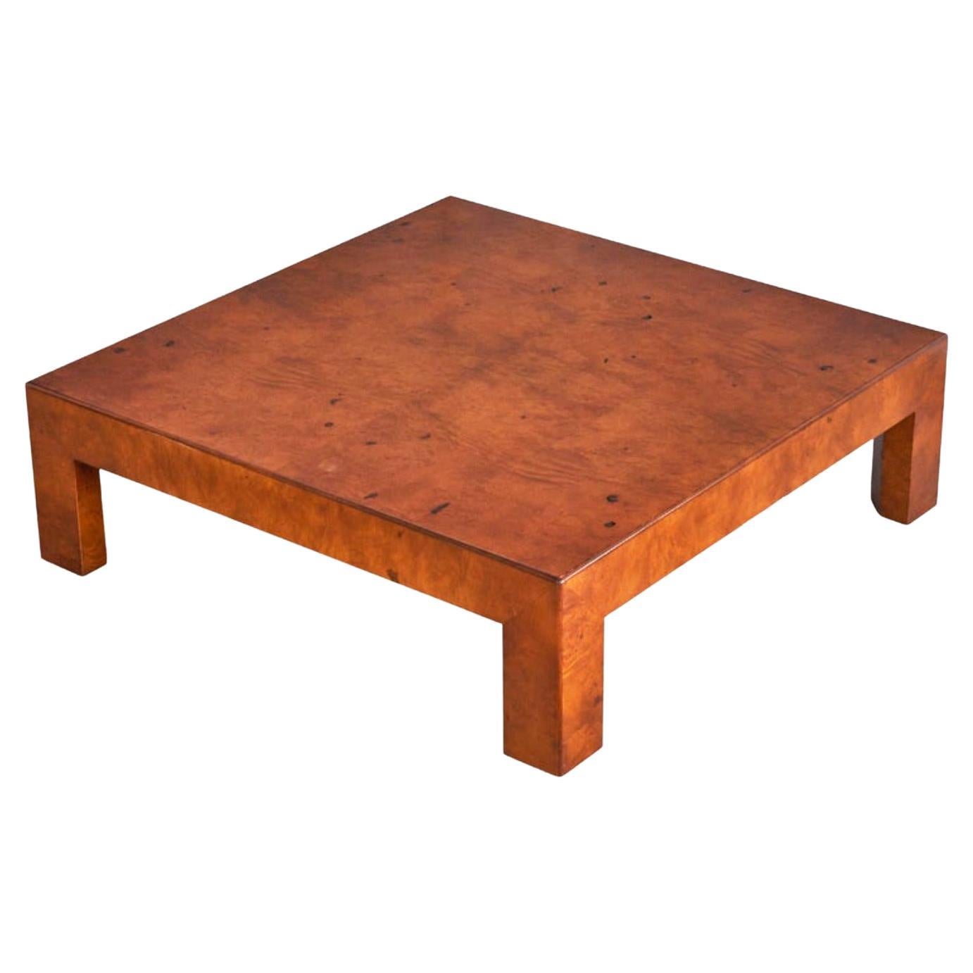 Midcentury Burl Coffee Table in the Style of Milo Baughman, 1970s