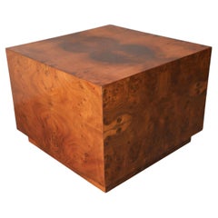 Mesa Cubo Mid Century Burl de Milo Baughman