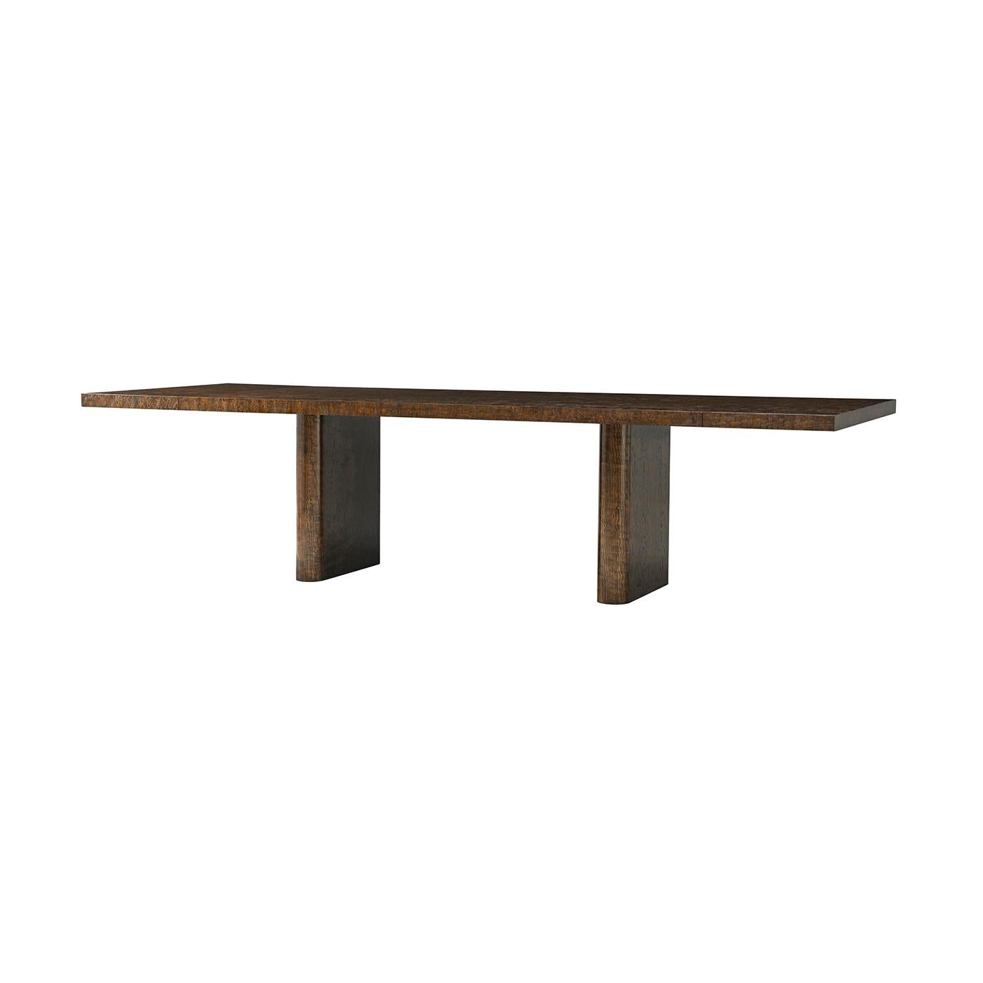 Mid Century Burl Extending Dining Table In New Condition For Sale In Westwood, NJ