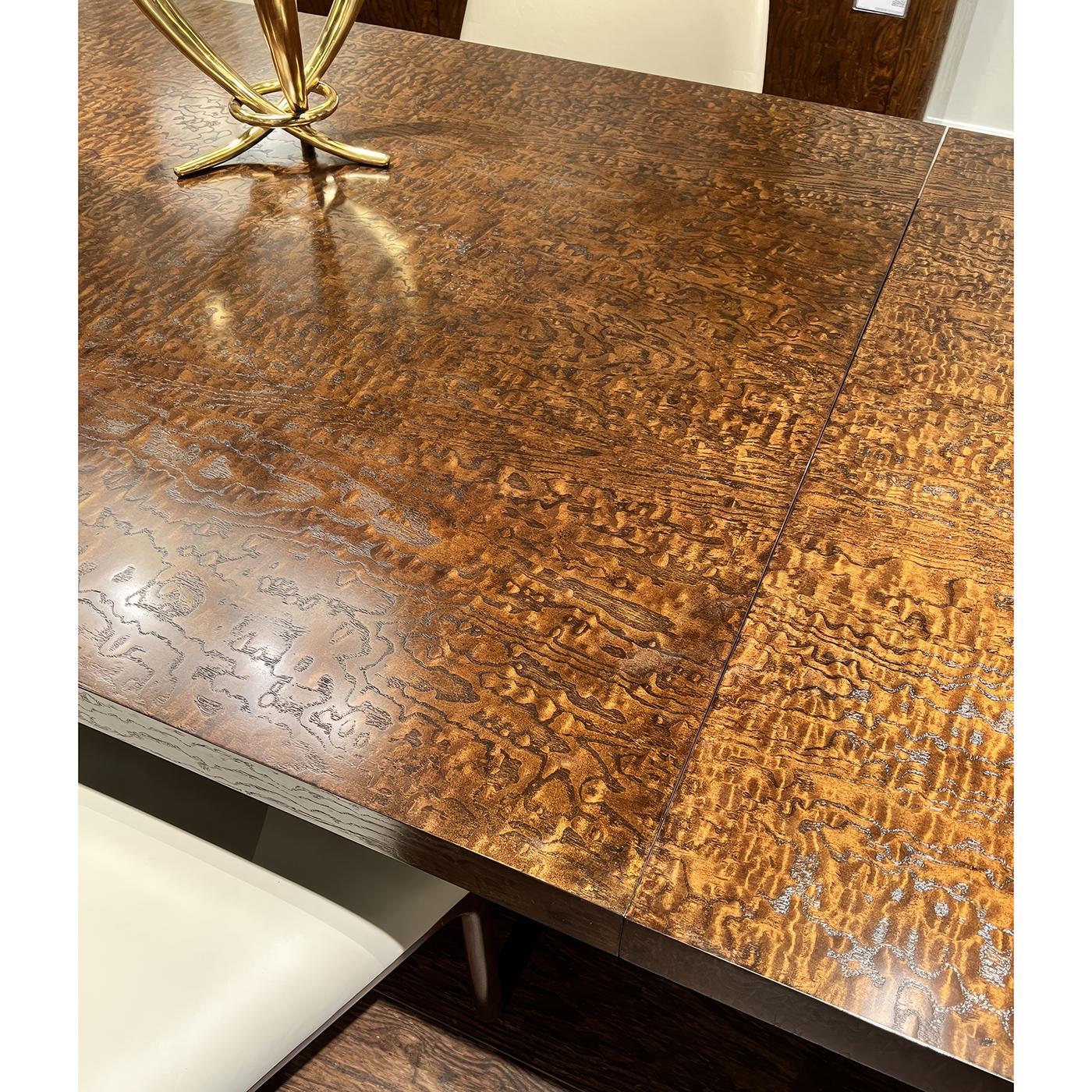 Mid Century Burl Extending Dining Table For Sale 2