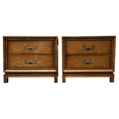 Mid Century Burl Nightstands by Founders