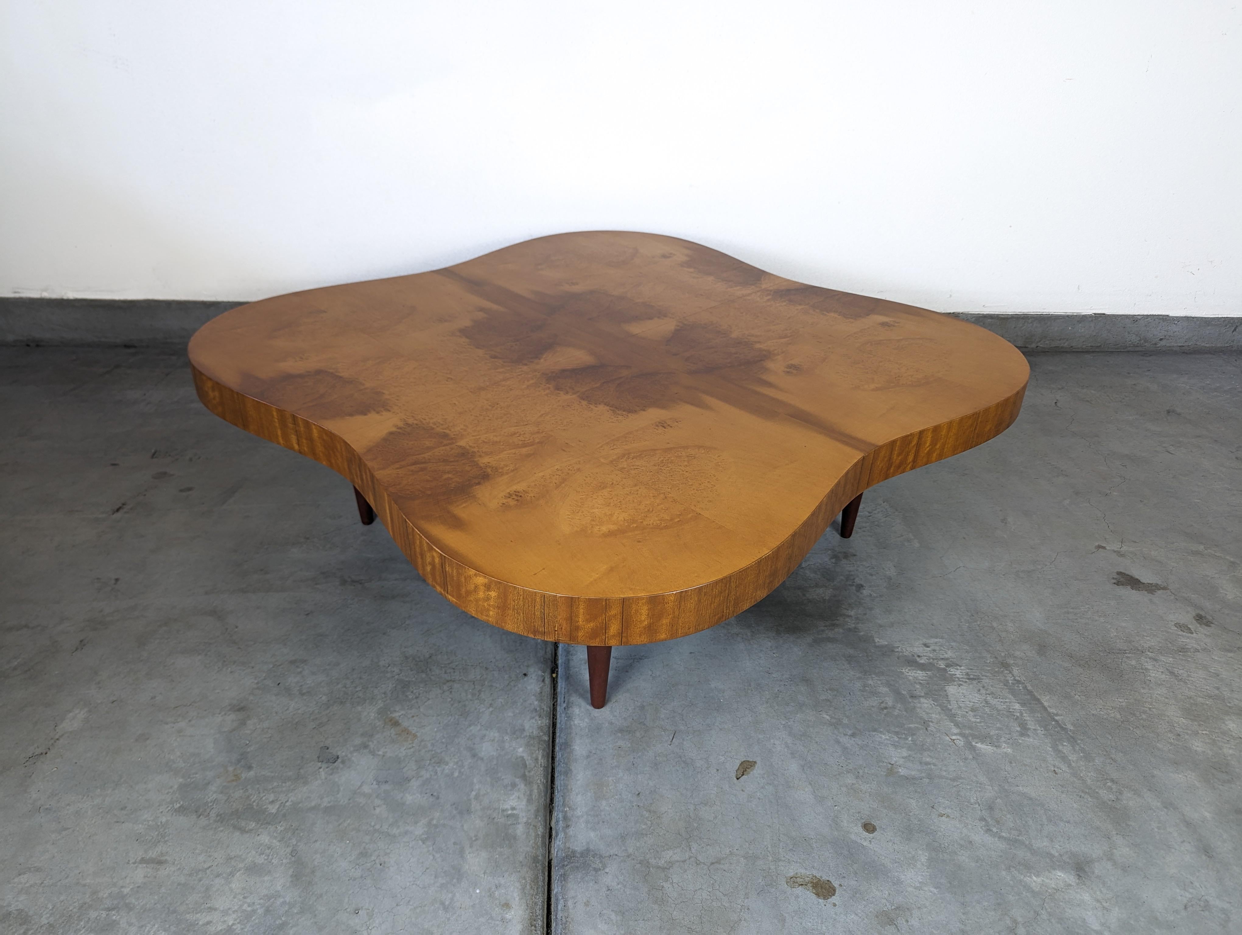 Mid Century Burl Paldao Coffee Table by Gilbert Rohde for Herman Miller, c1940s 2