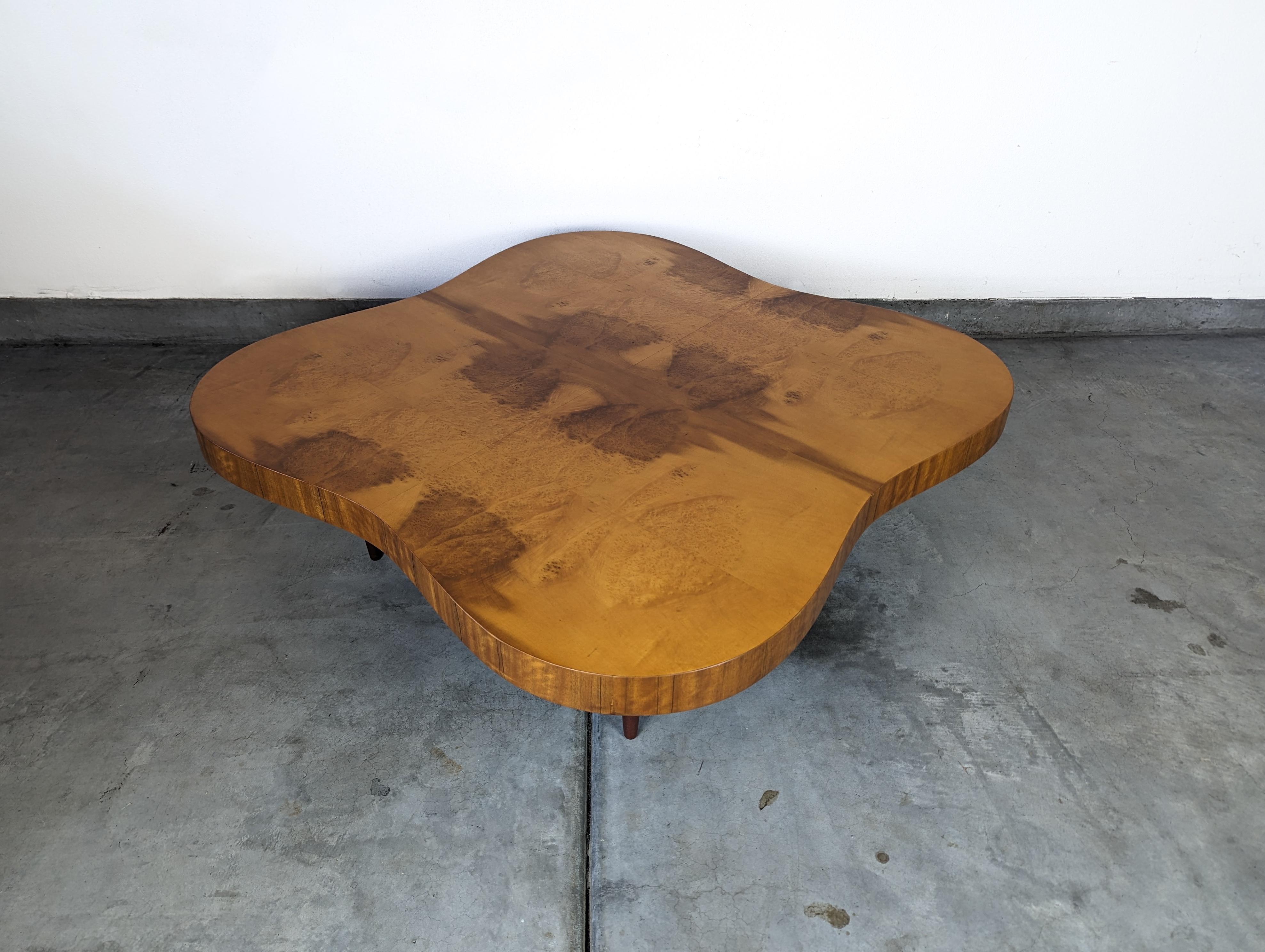 Mid Century Burl Paldao Coffee Table by Gilbert Rohde for Herman Miller, c1940s 3
