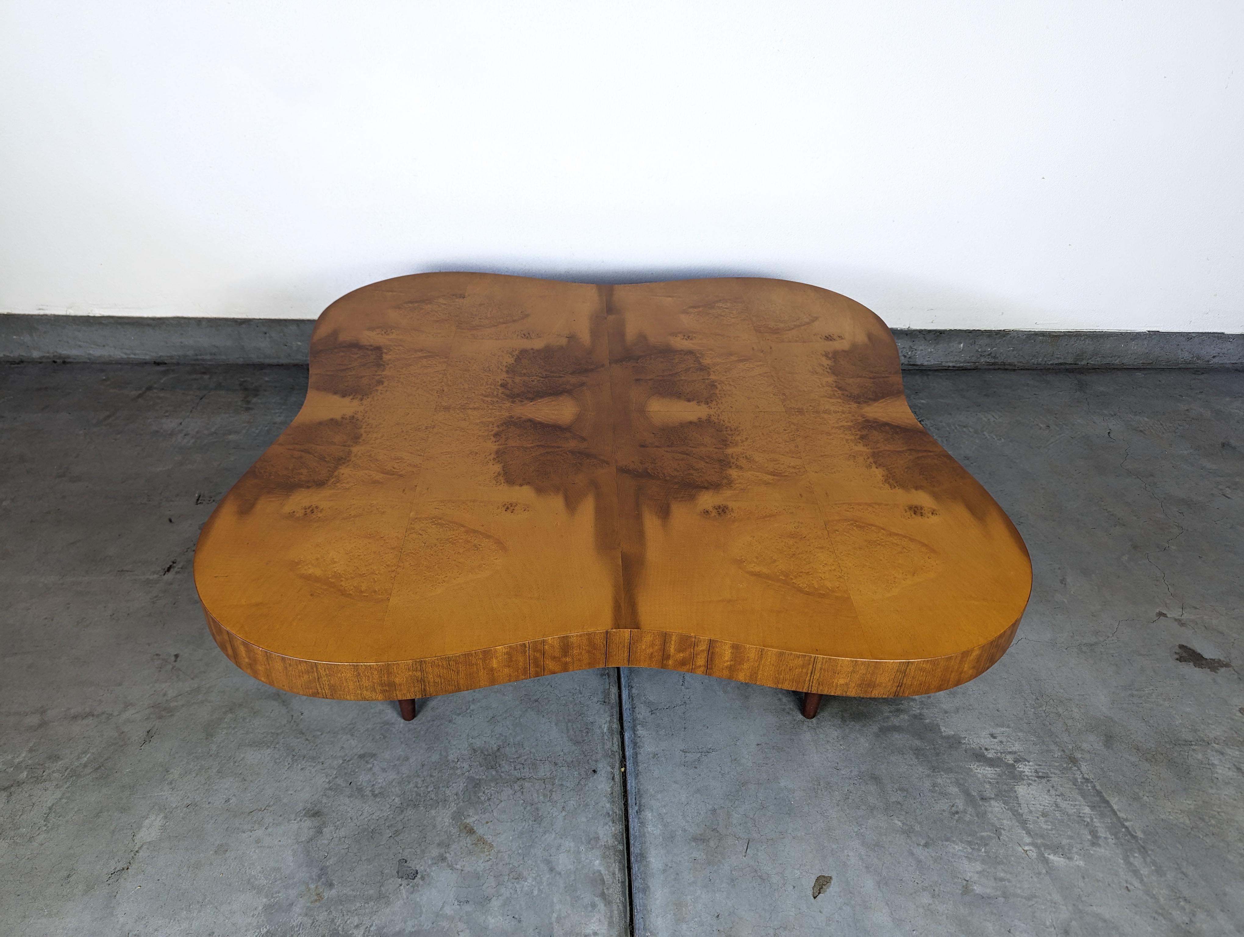 Mid Century Burl Paldao Coffee Table by Gilbert Rohde for Herman Miller, c1940s 4