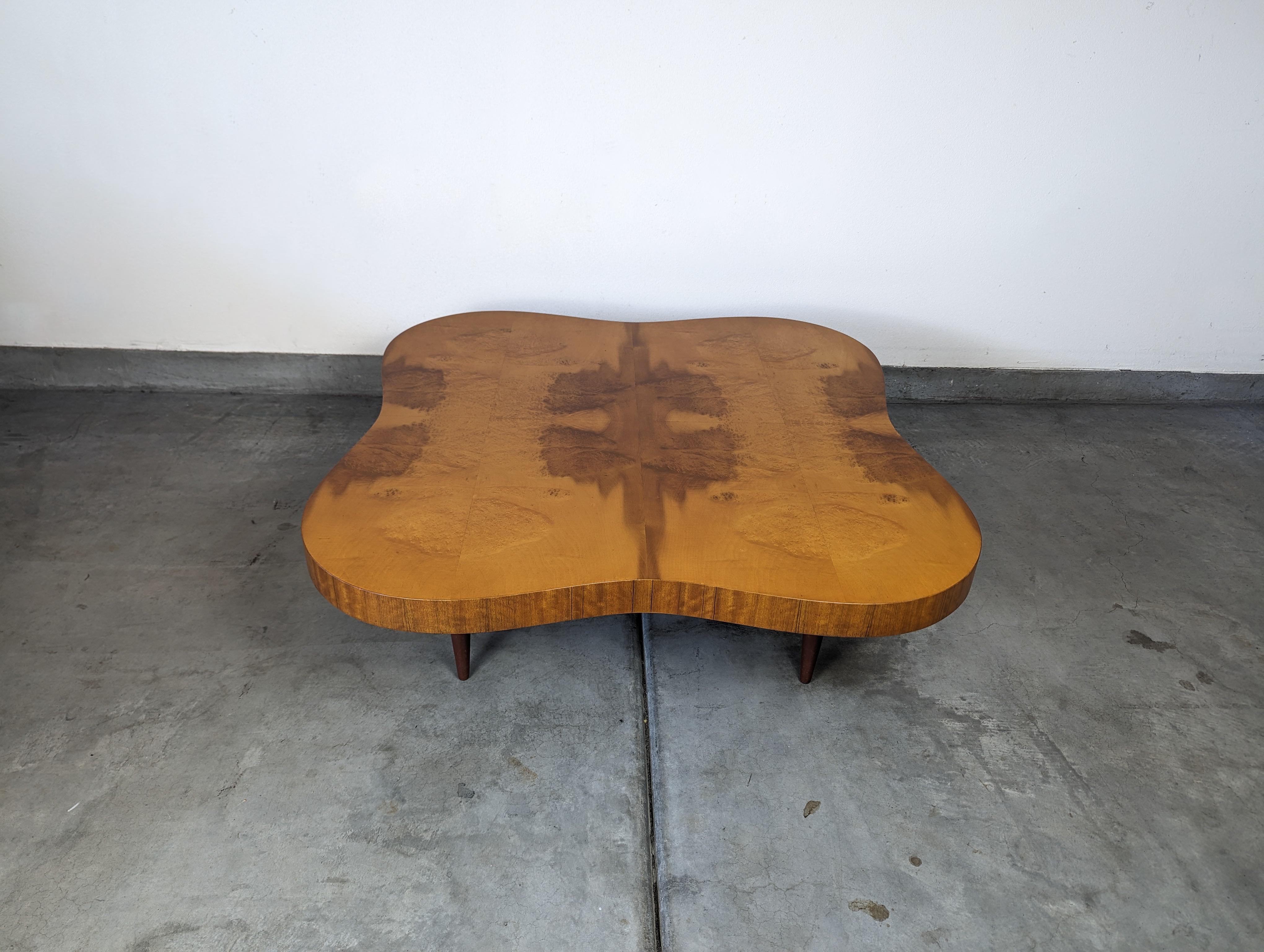 Mid Century Burl Paldao Coffee Table by Gilbert Rohde for Herman Miller, c1940s 6