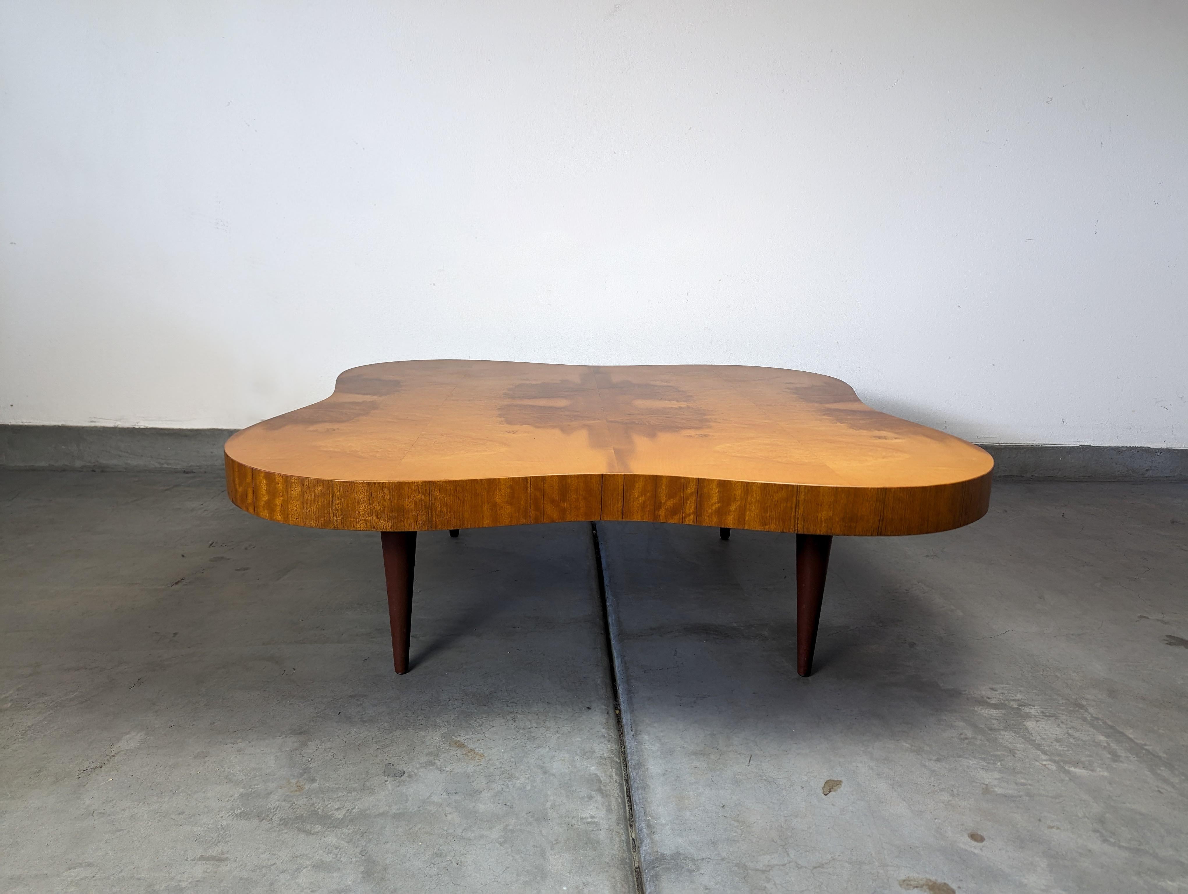 Mid Century Burl Paldao Coffee Table by Gilbert Rohde for Herman Miller, c1940s 7