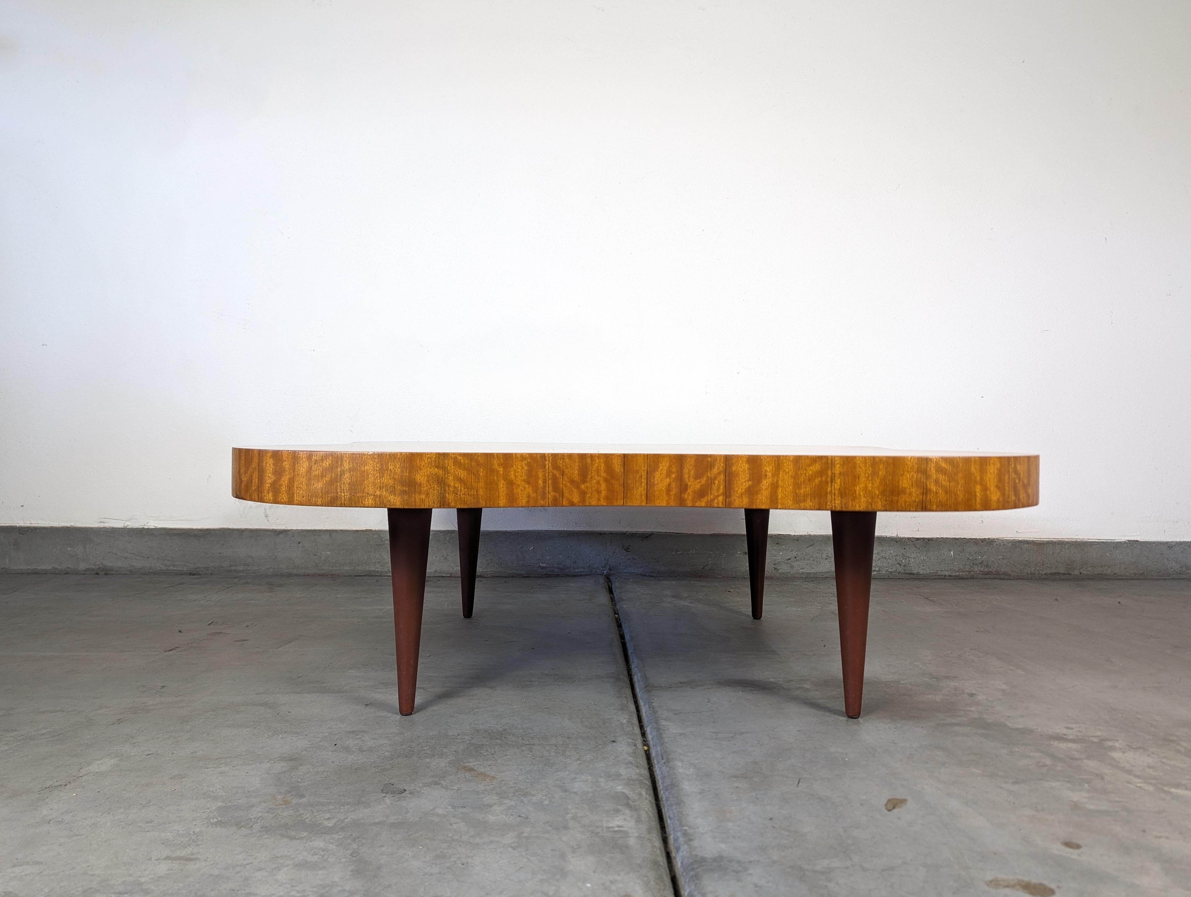 Mid Century Burl Paldao Coffee Table by Gilbert Rohde for Herman Miller, c1940s 8