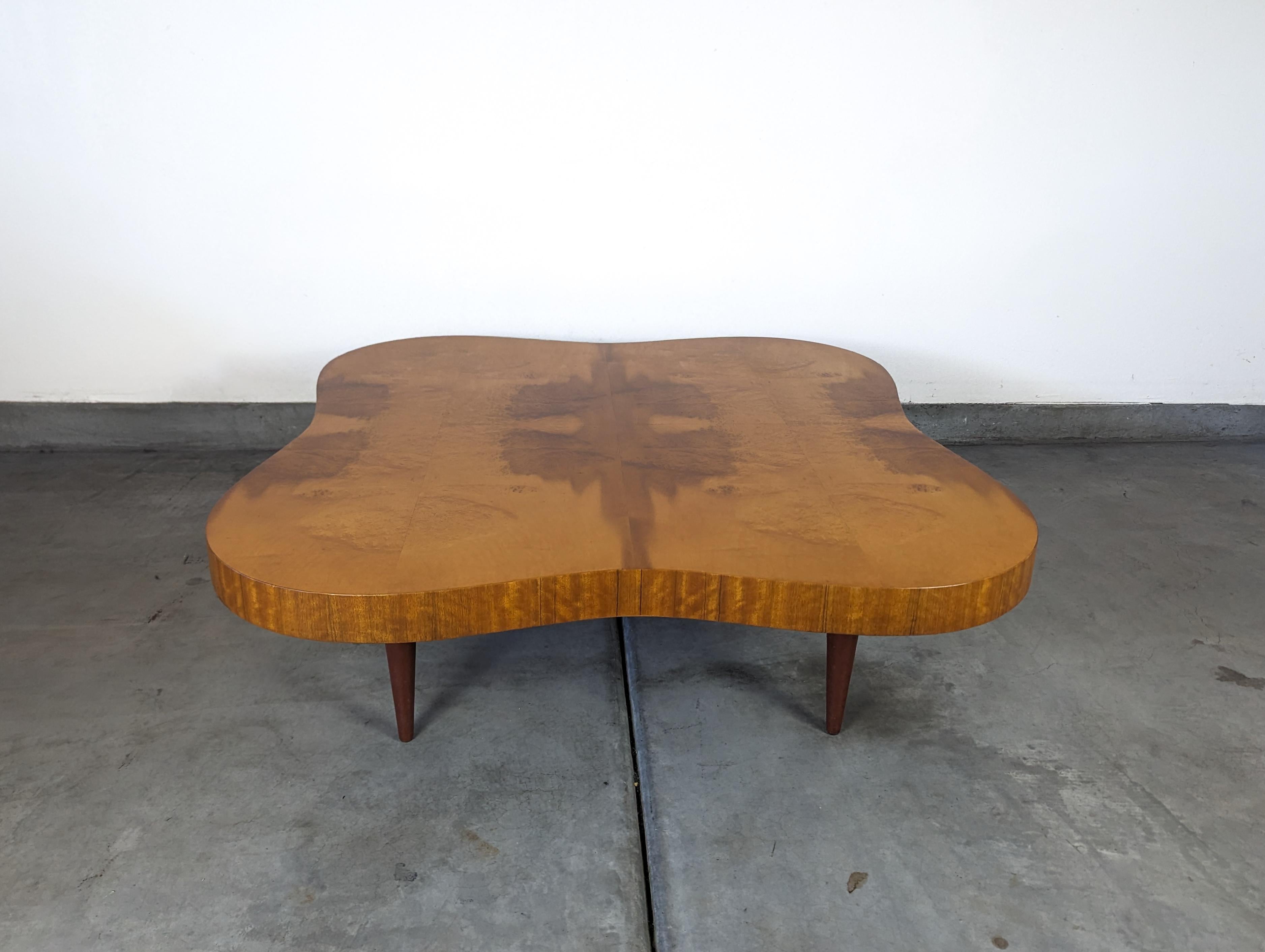 Mid Century Burl Paldao Coffee Table by Gilbert Rohde for Herman Miller, c1940s 9