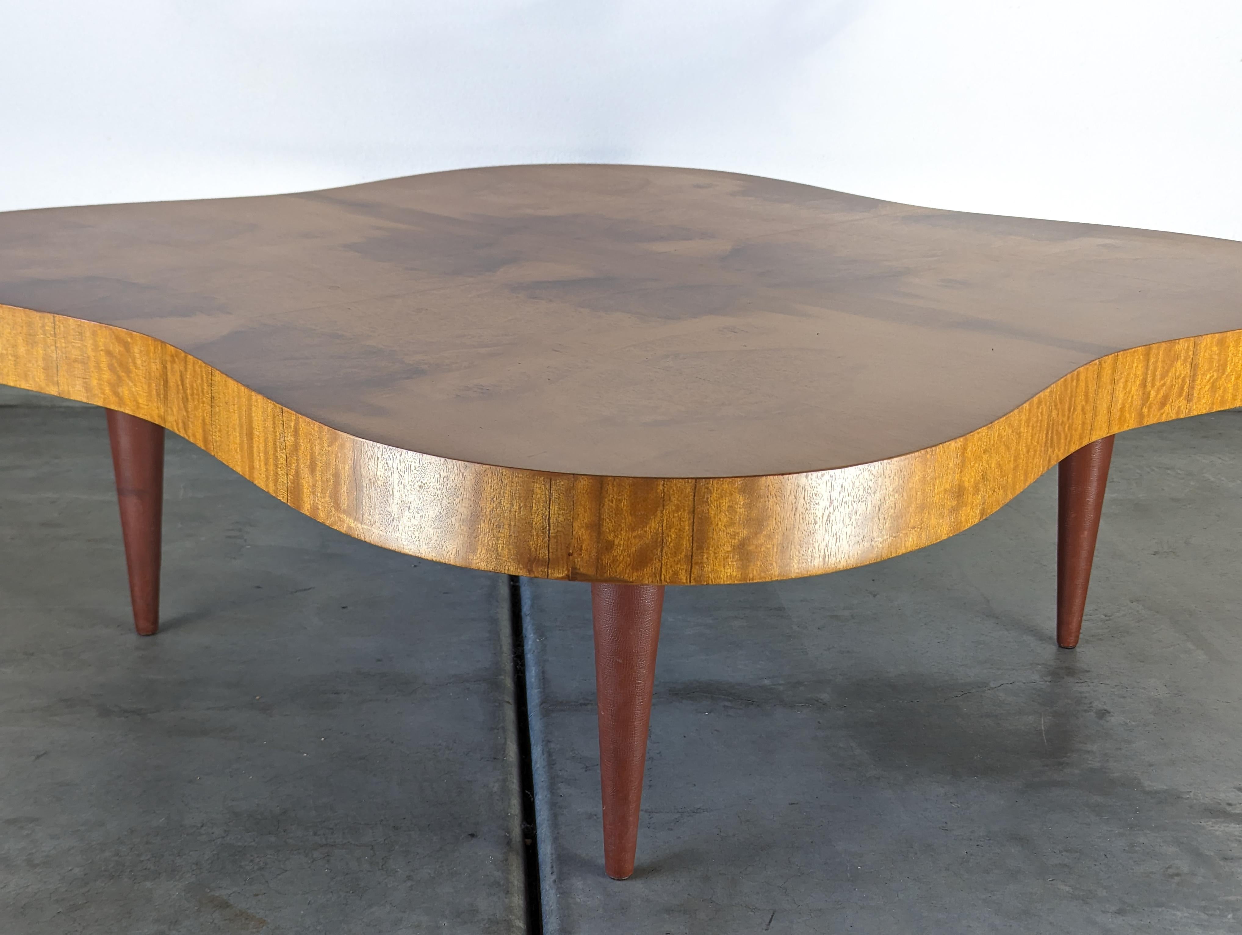 Mid Century Burl Paldao Coffee Table by Gilbert Rohde for Herman Miller, c1940s 1
