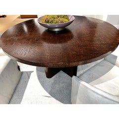 Mid Century Burl Round Dining Table