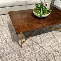 Mid Century Burl Top Coffee Table