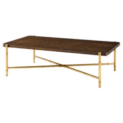 Mid Century Burl Top Coffee Table